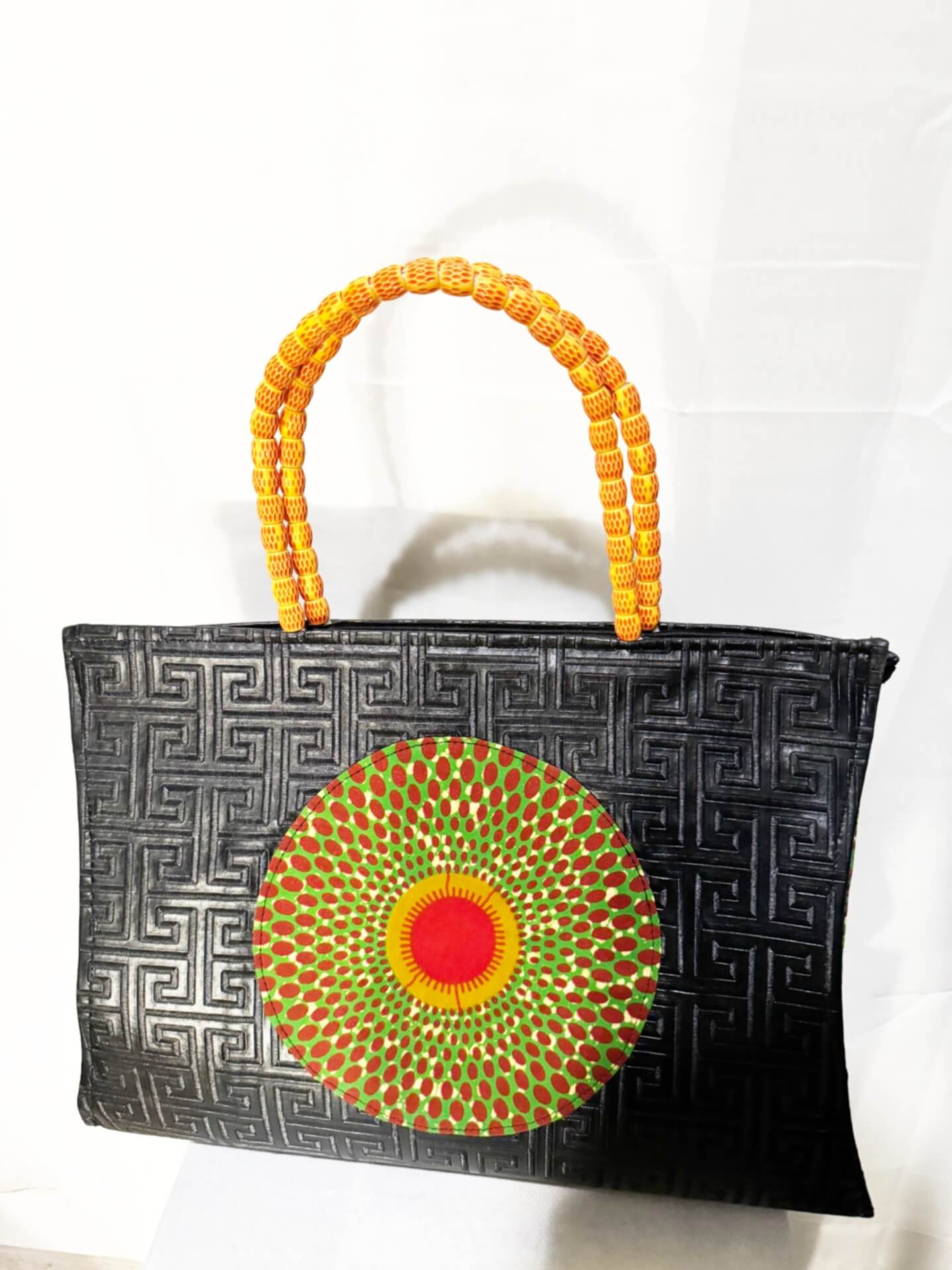 Dondon Leather Black/red/maroon/green