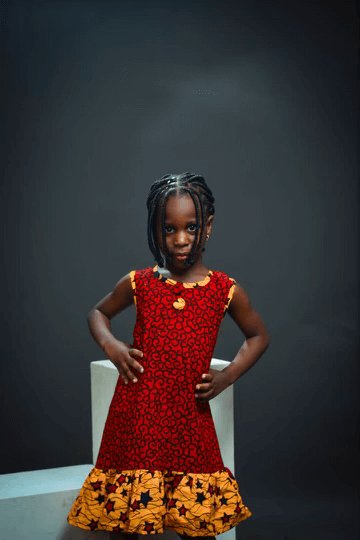 Red/Yellow/Black kids gown