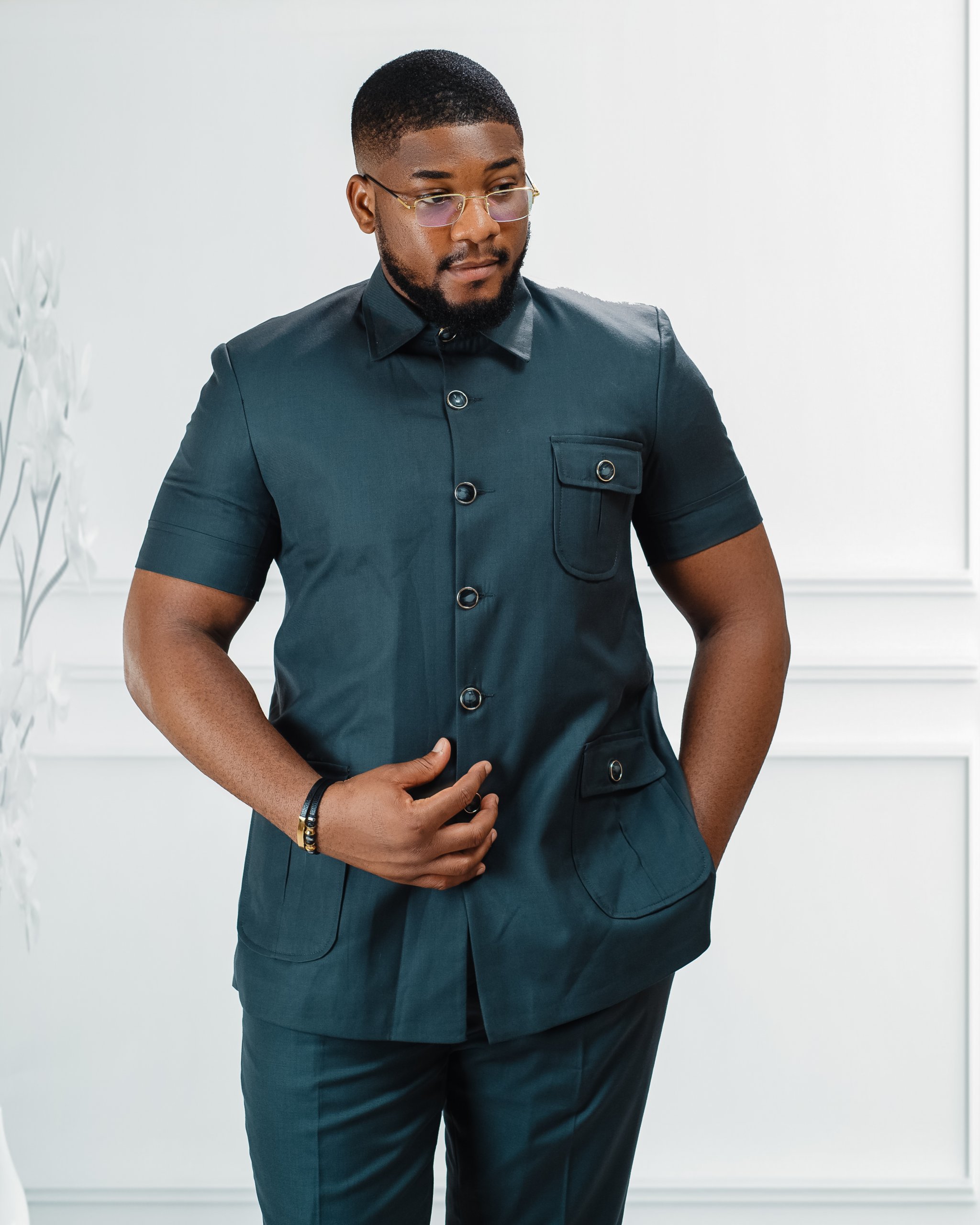 Safari Suit GRAY (SHORT SLEEVE)