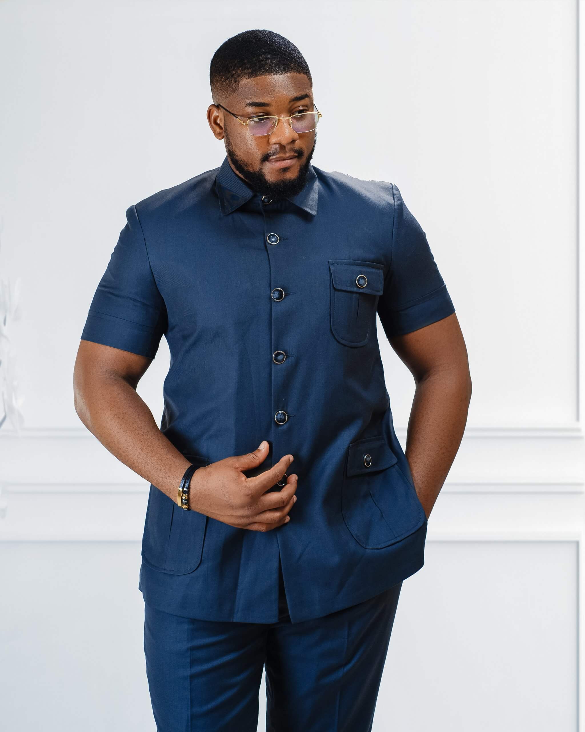 Safari Suit BLUE (SHORT SLEEVE)