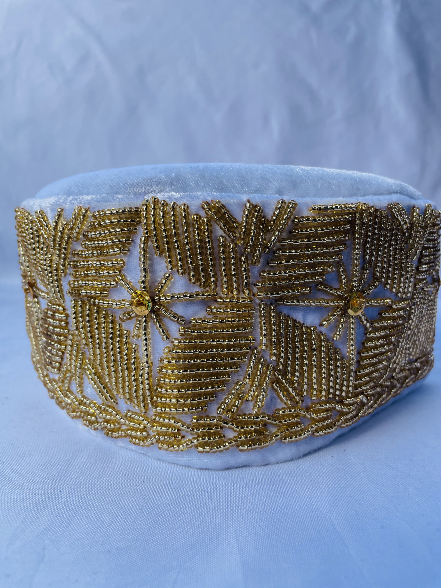 Rivers Africa Hat with Embroidery White/Gold