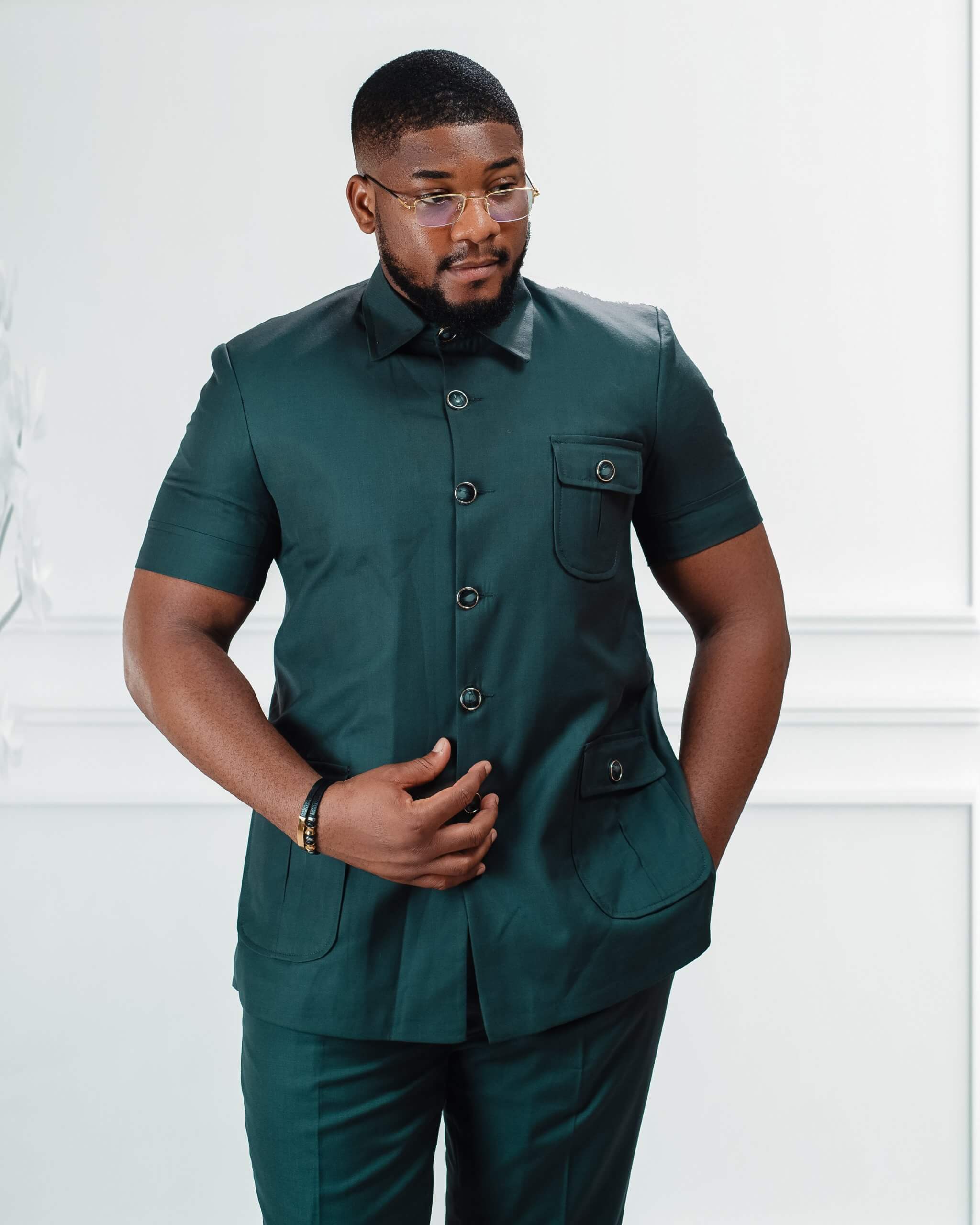 Safari Suit GREEN (SHORT SLEEVE)