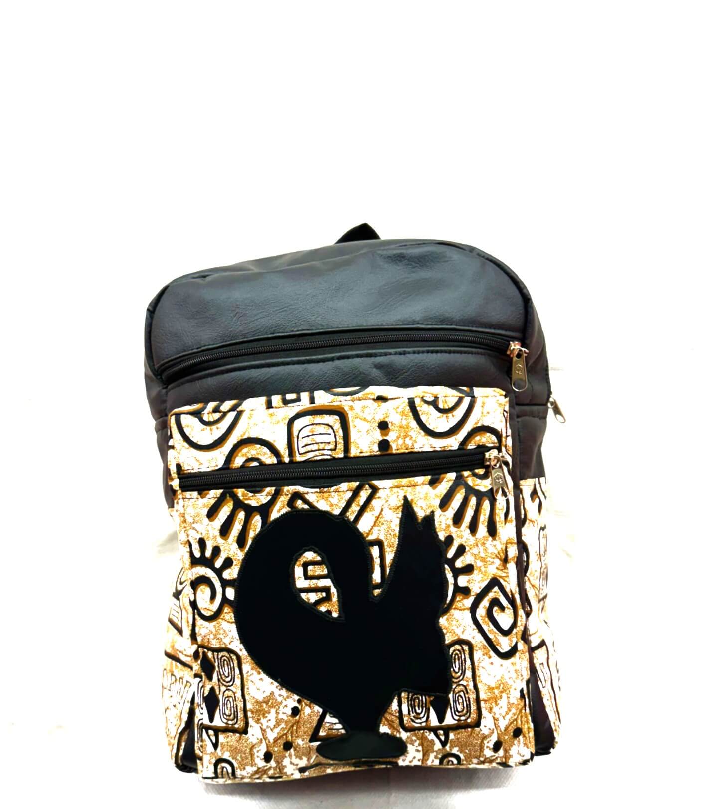 Leather Backpack – African Print | Esi alternate view
