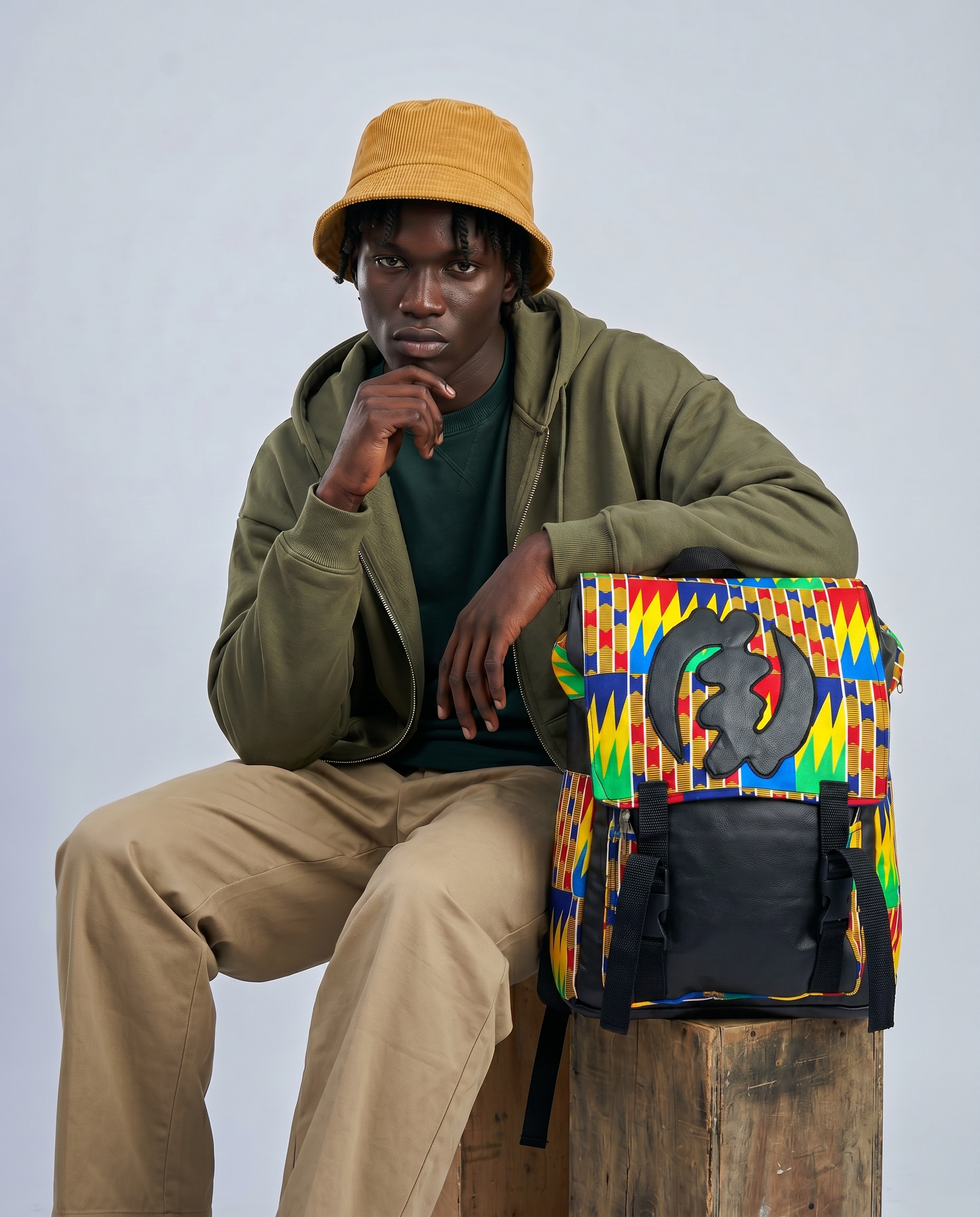 Afrocentric Backpack – Ankara Design | Everyday Carry alternate view