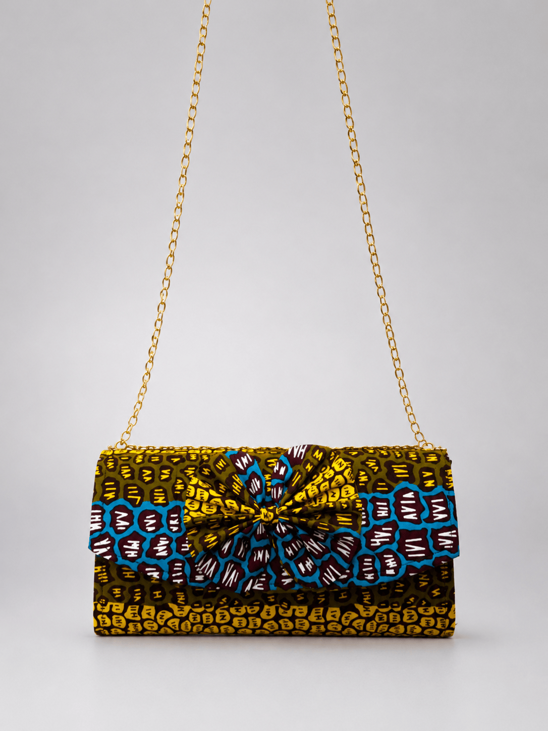 Chain Strap Shoulder Bag – African Print Clutch | Ashiokai