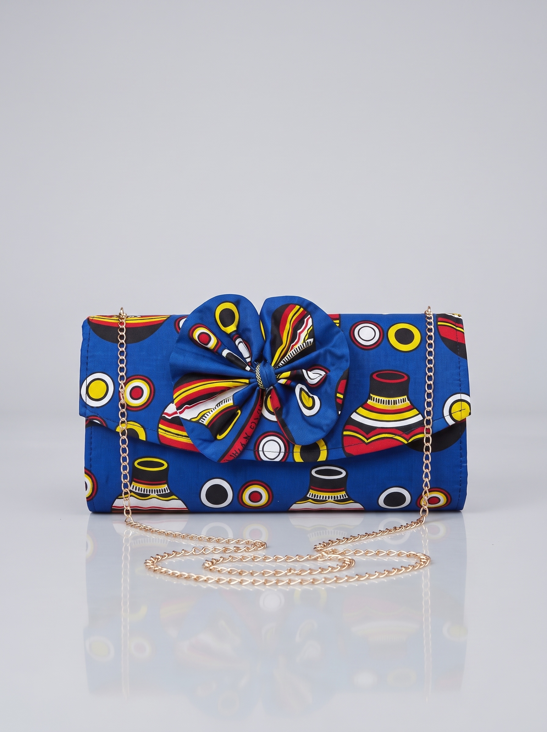 Chain Strap Shoulder Bag – African Print Clutch | Ohemaa