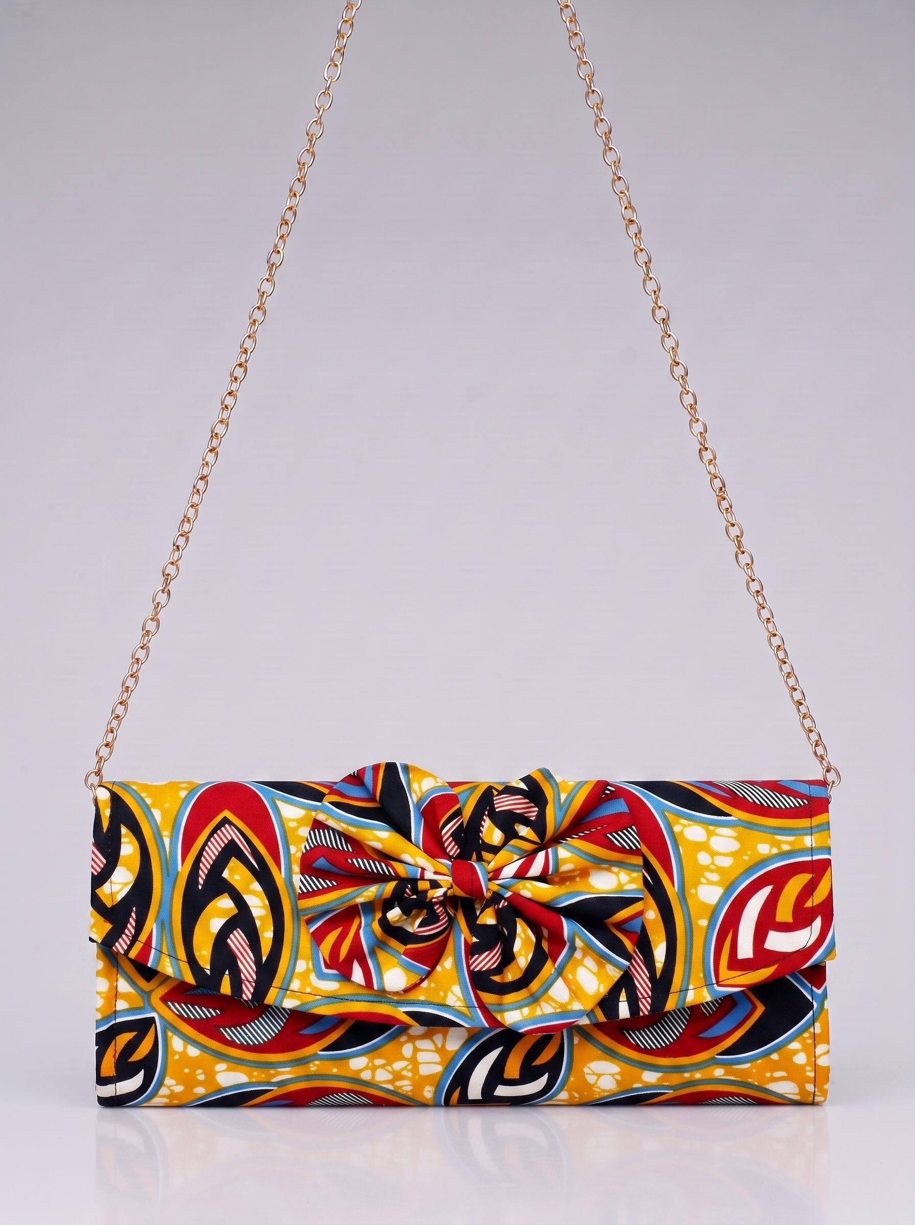Chain Strap Shoulder Bag – African Print Clutch | Akosiwa