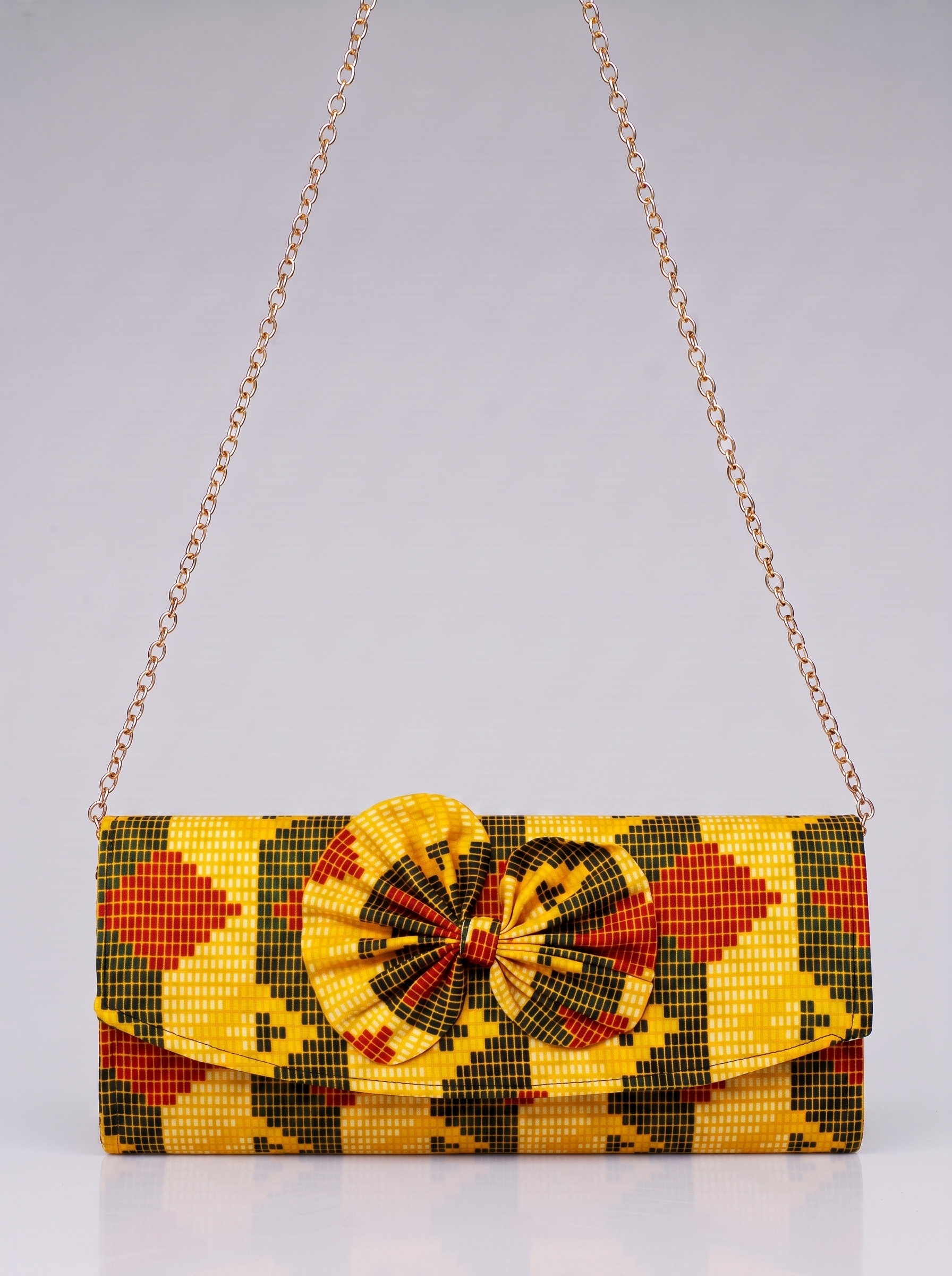 Chain Strap Shoulder Bag – African Print Clutch | Yoolaa