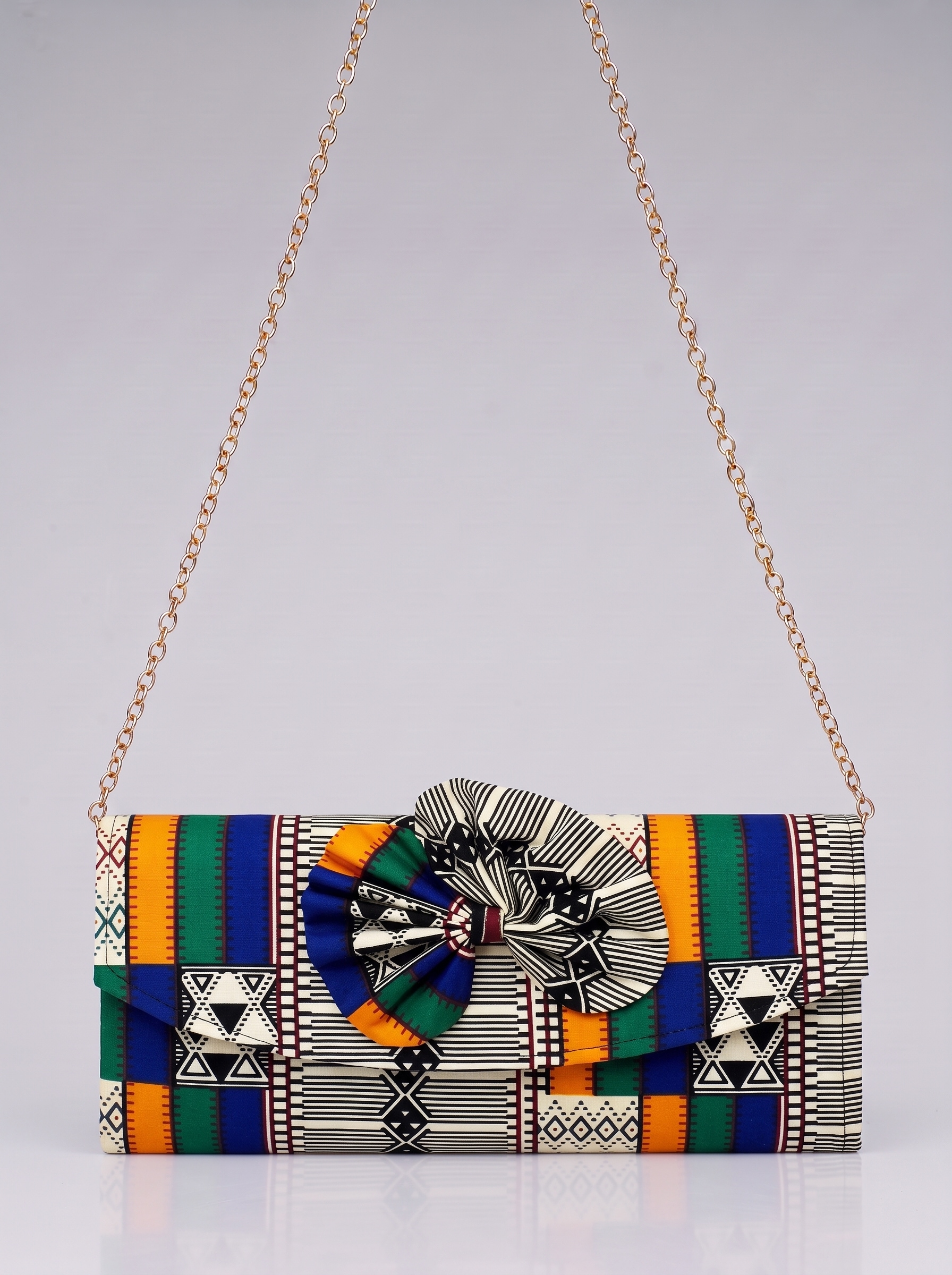 Chain Strap Shoulder Bag – African Print Clutch | Yayra