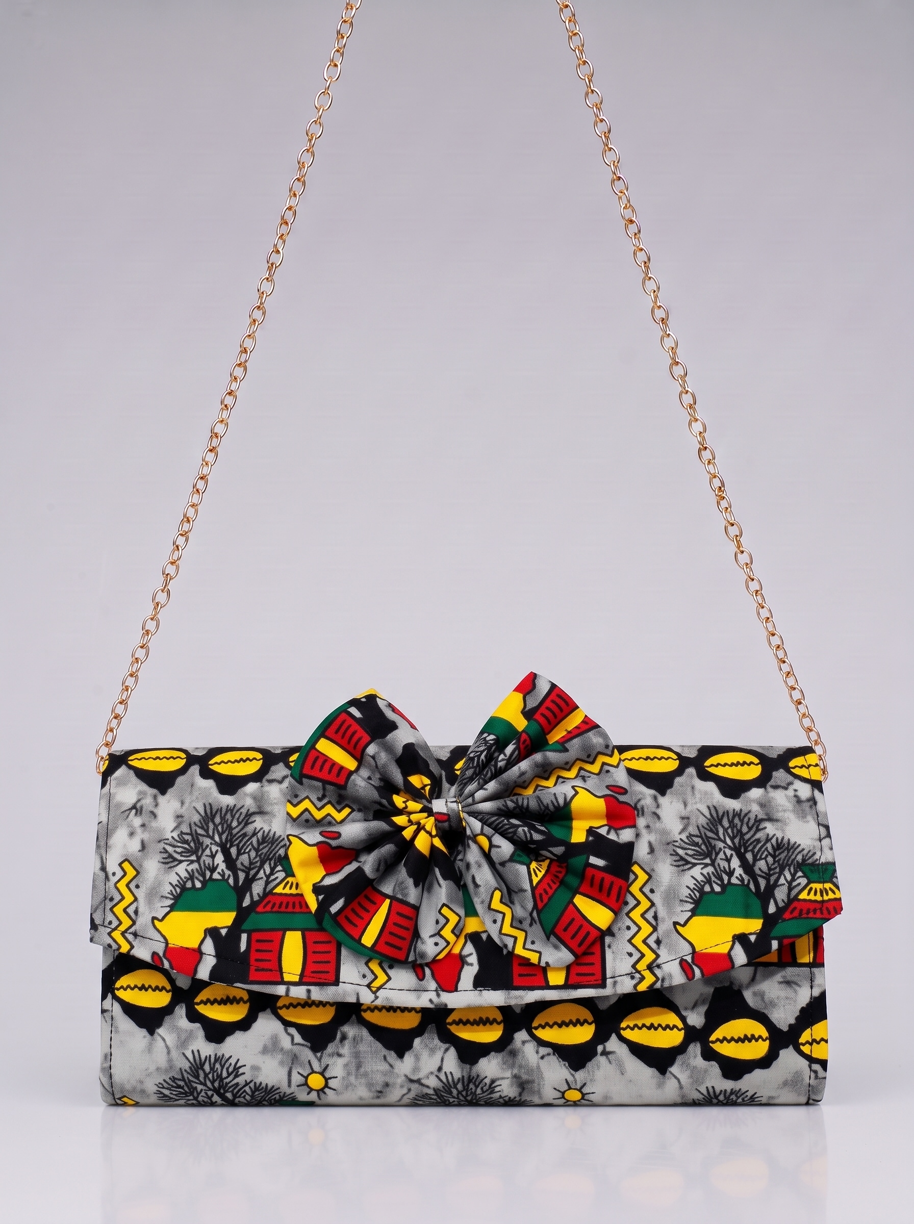 Chain Strap Shoulder Bag – African Print Clutch | Delali