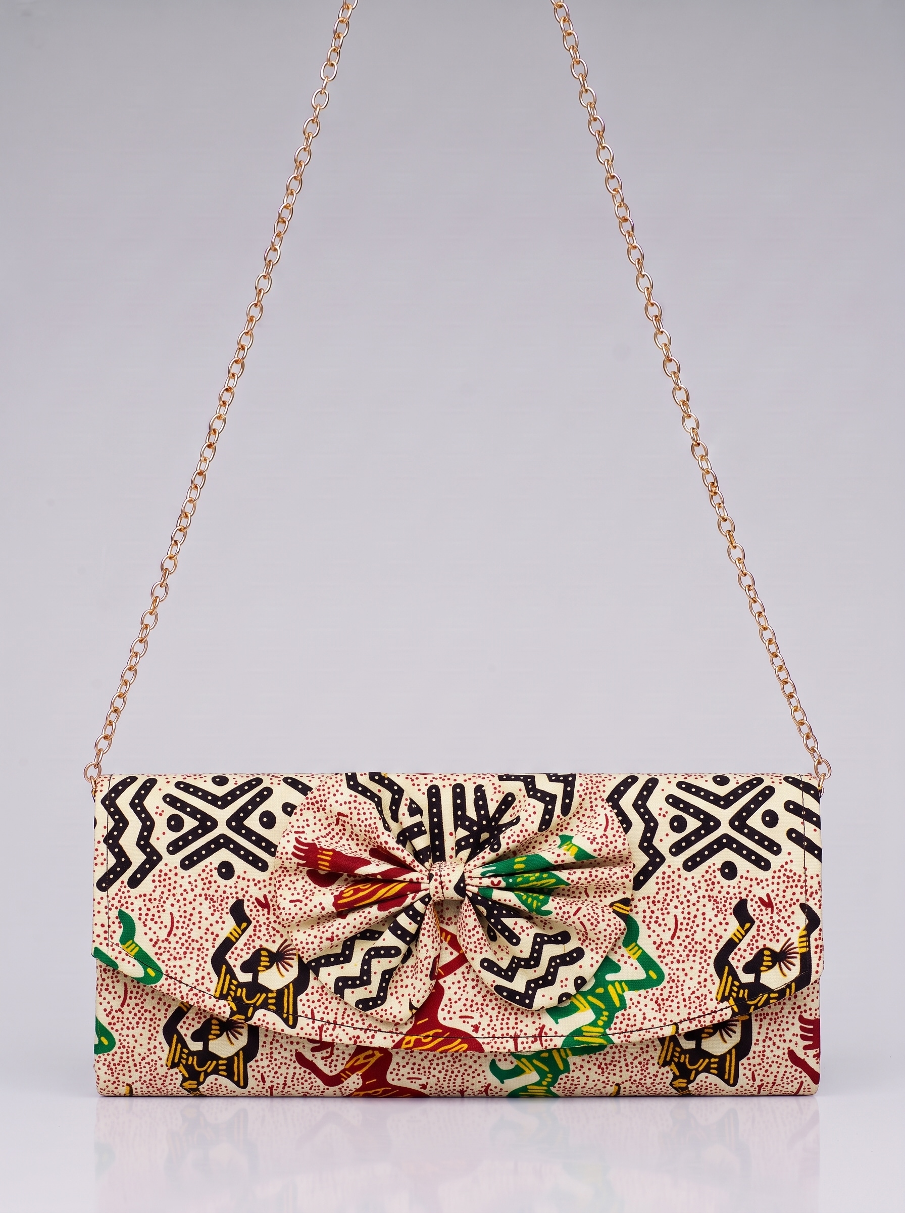 Chain Strap Shoulder Bag – African Print Clutch | Mawuena