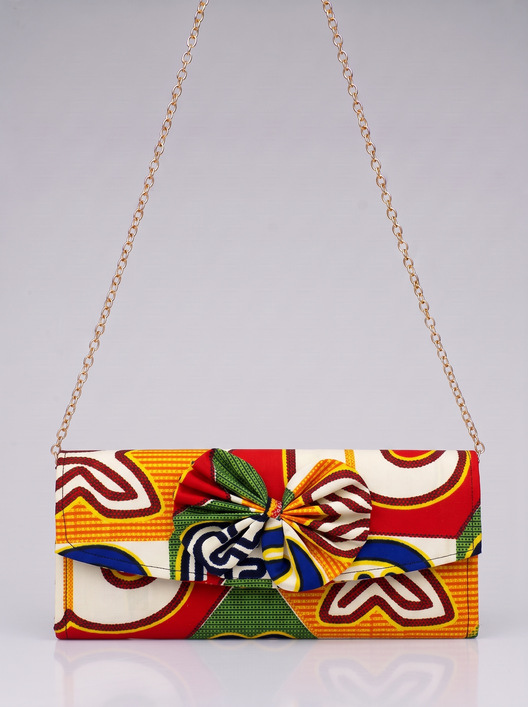 Chain Strap Shoulder Bag – African Print Clutch | Amenyo