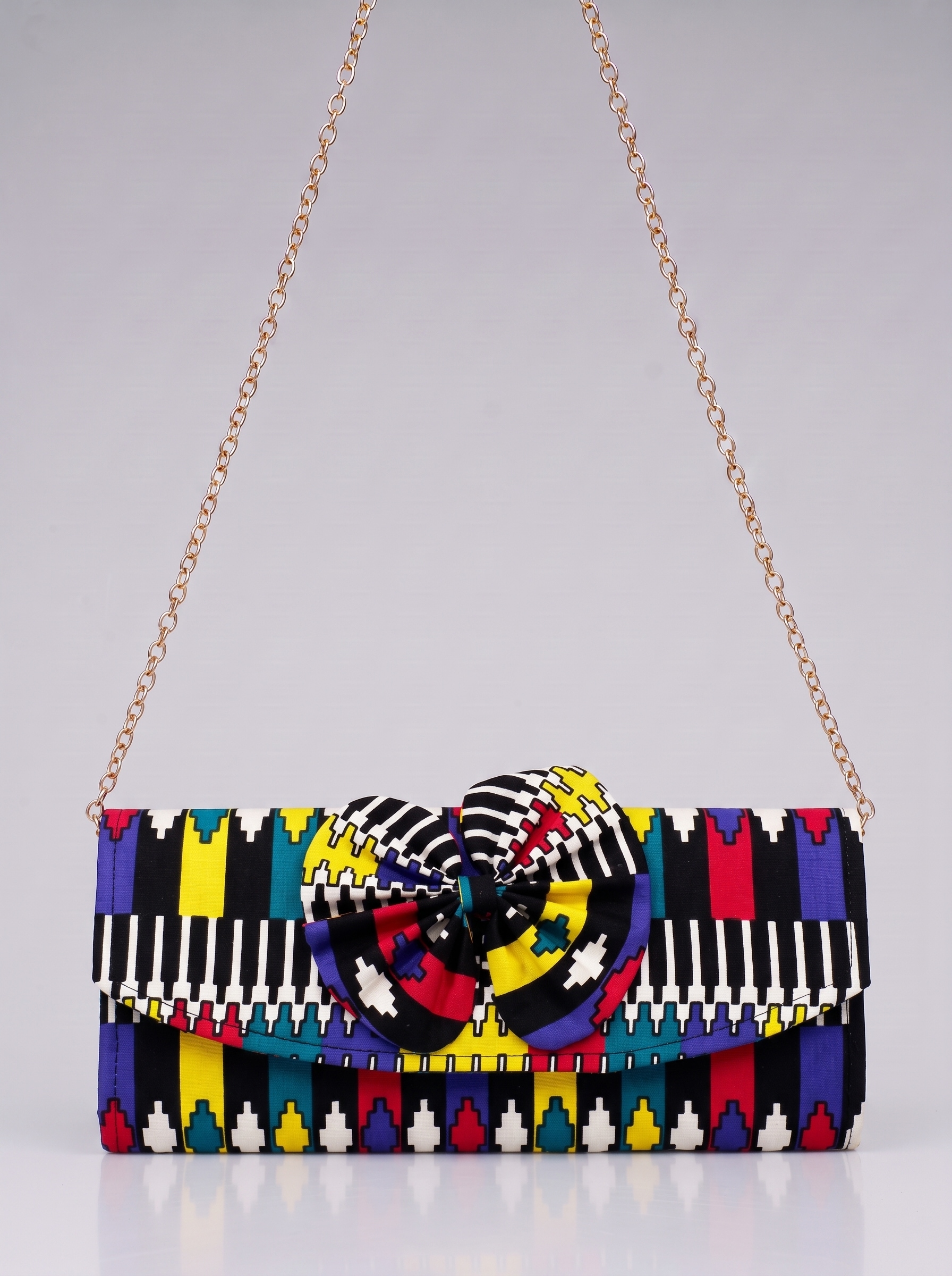 Chain Strap Shoulder Bag – African Print Clutch | Fuseina