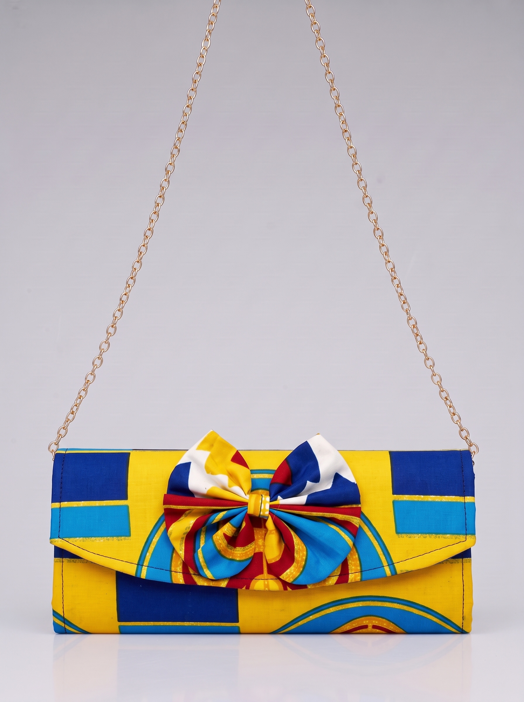 Chain Strap Shoulder Bag – African Print Clutch | Sanatu