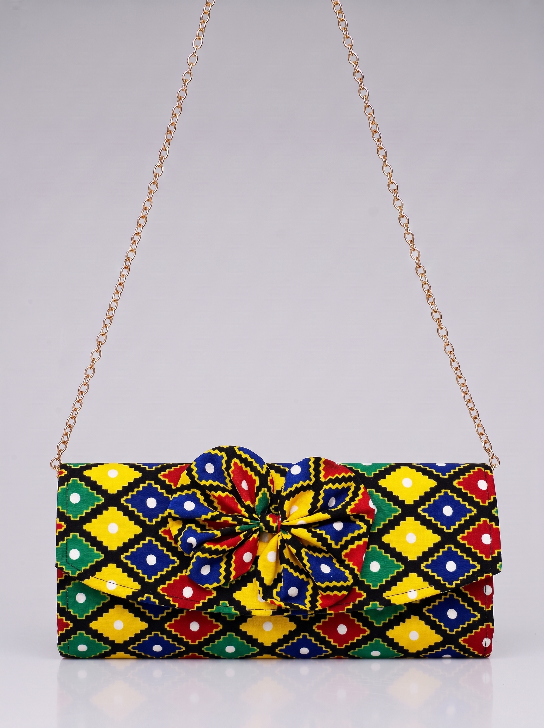 Chain Strap Shoulder Bag – African Print Clutch | Mariam
