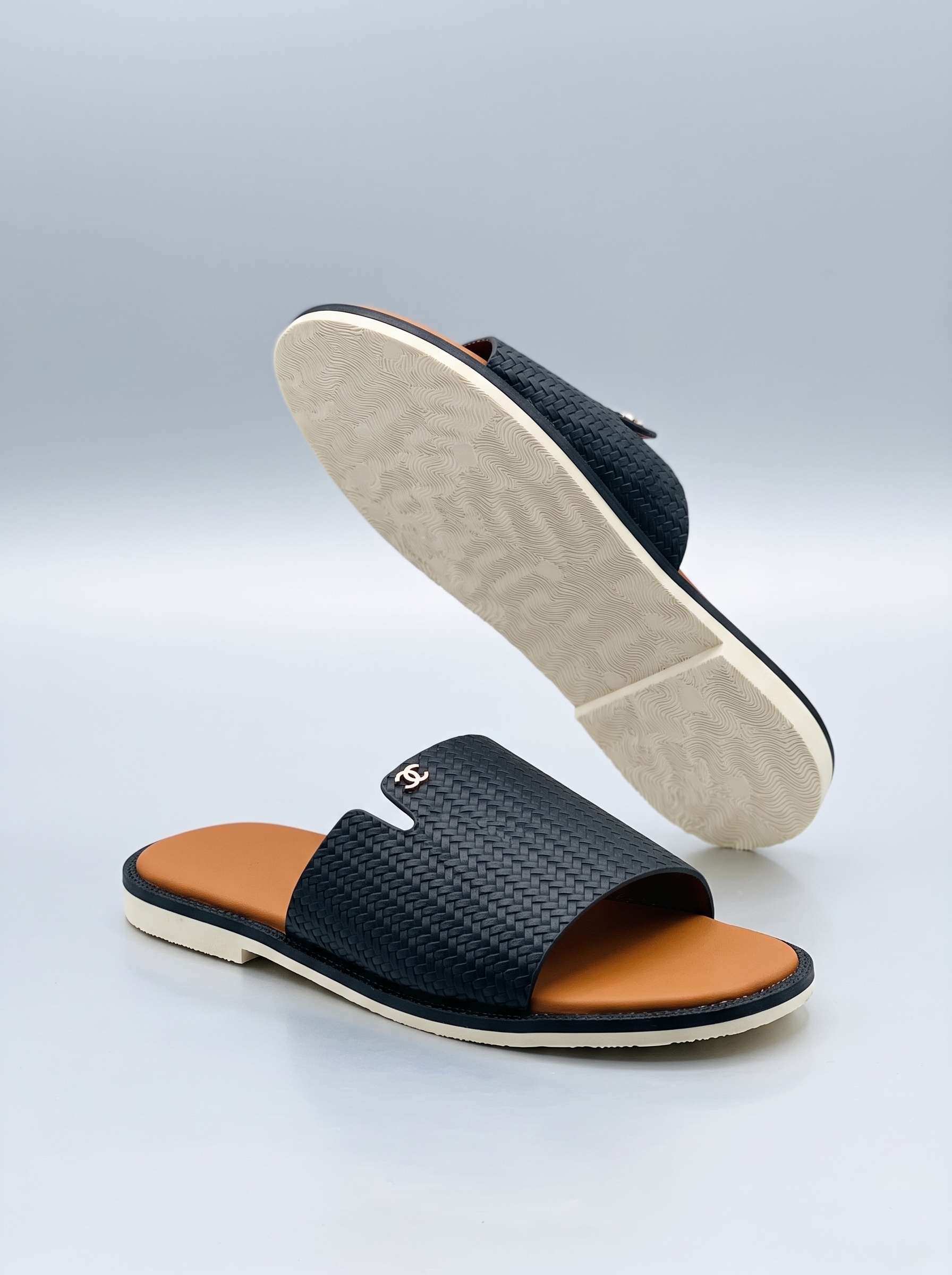 Sandals for Women – Woven Wide Strap Slide | Black