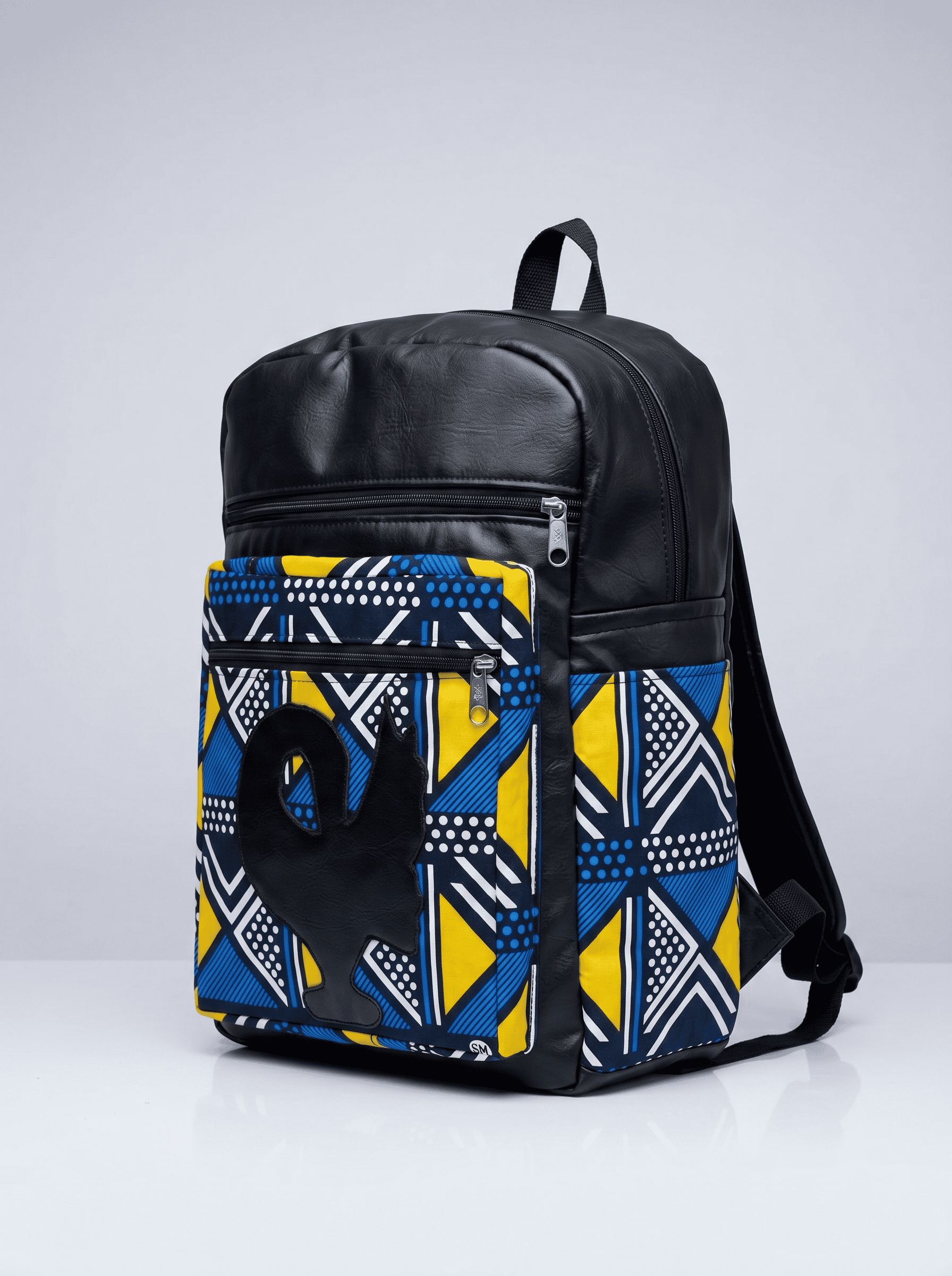 Leather Backpack –  African Print |Ama