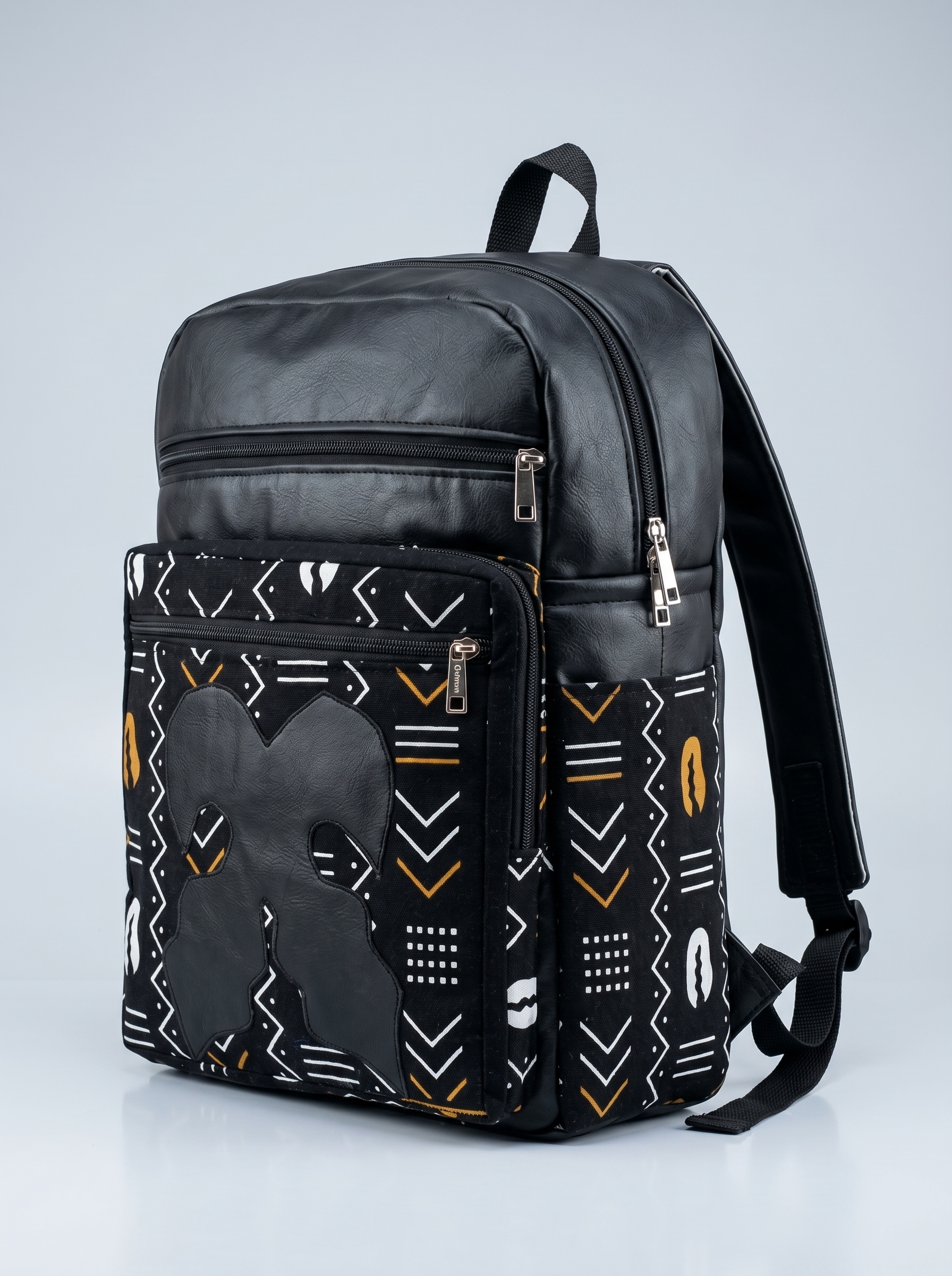 Leather Backpack –  African Print | Adwoa