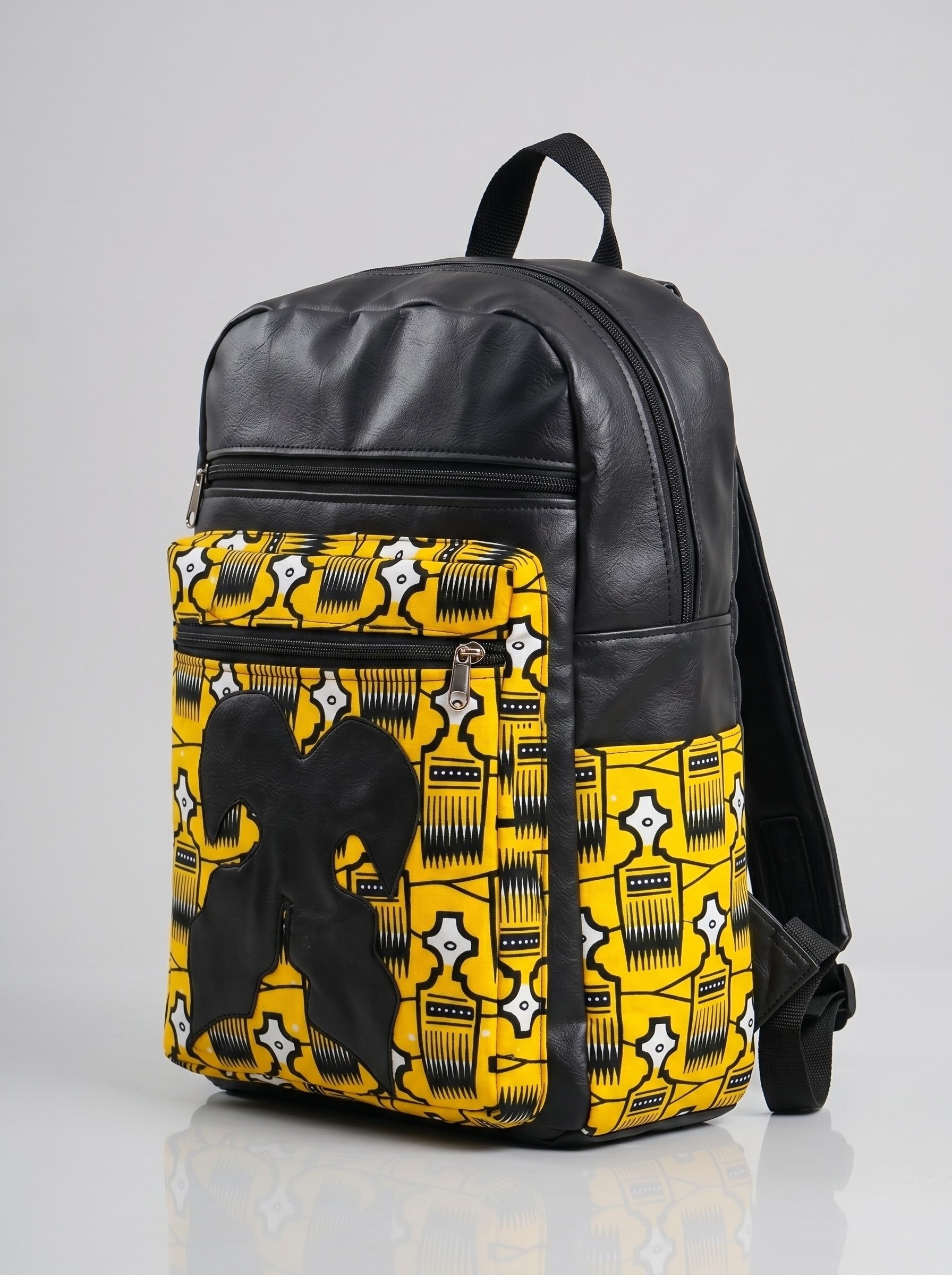 Leather Backpack –  African Print |Afia