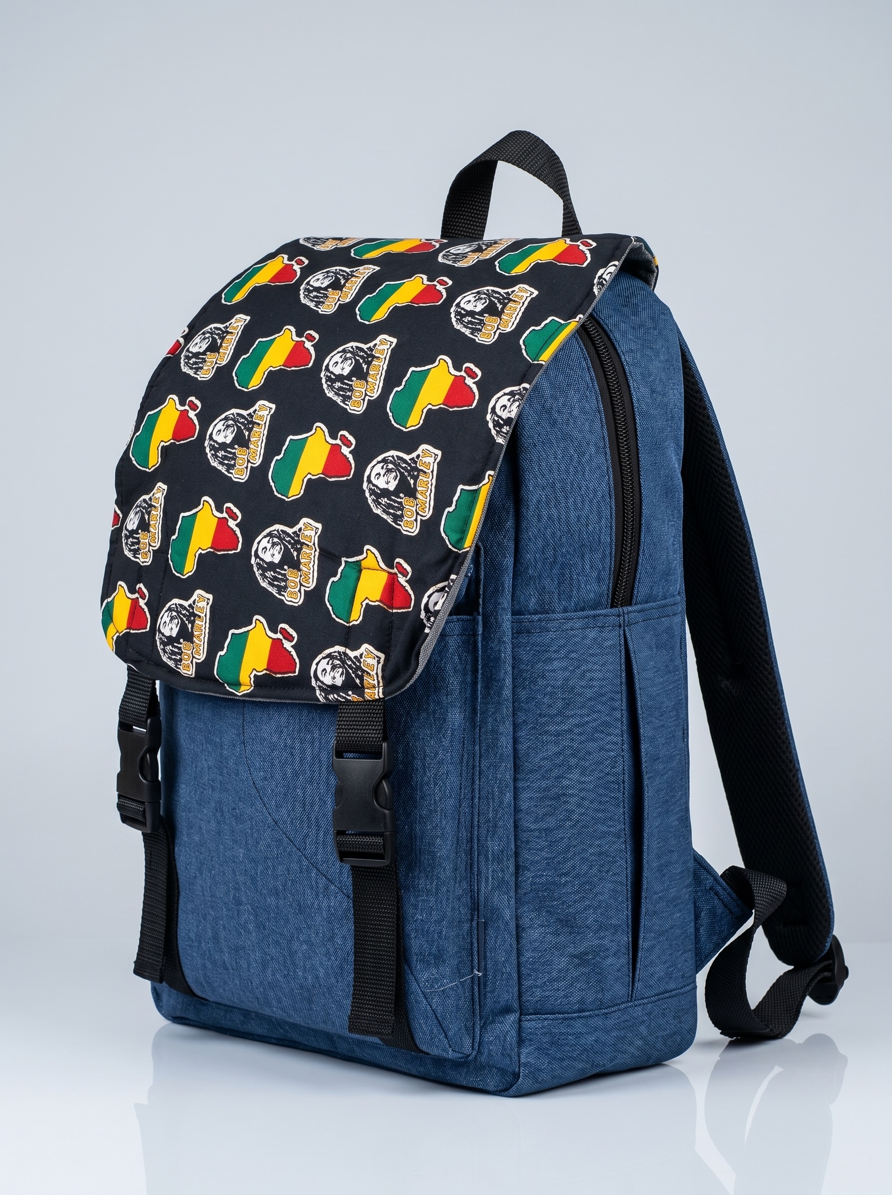 Denim Backpack – African Print | Tibeb