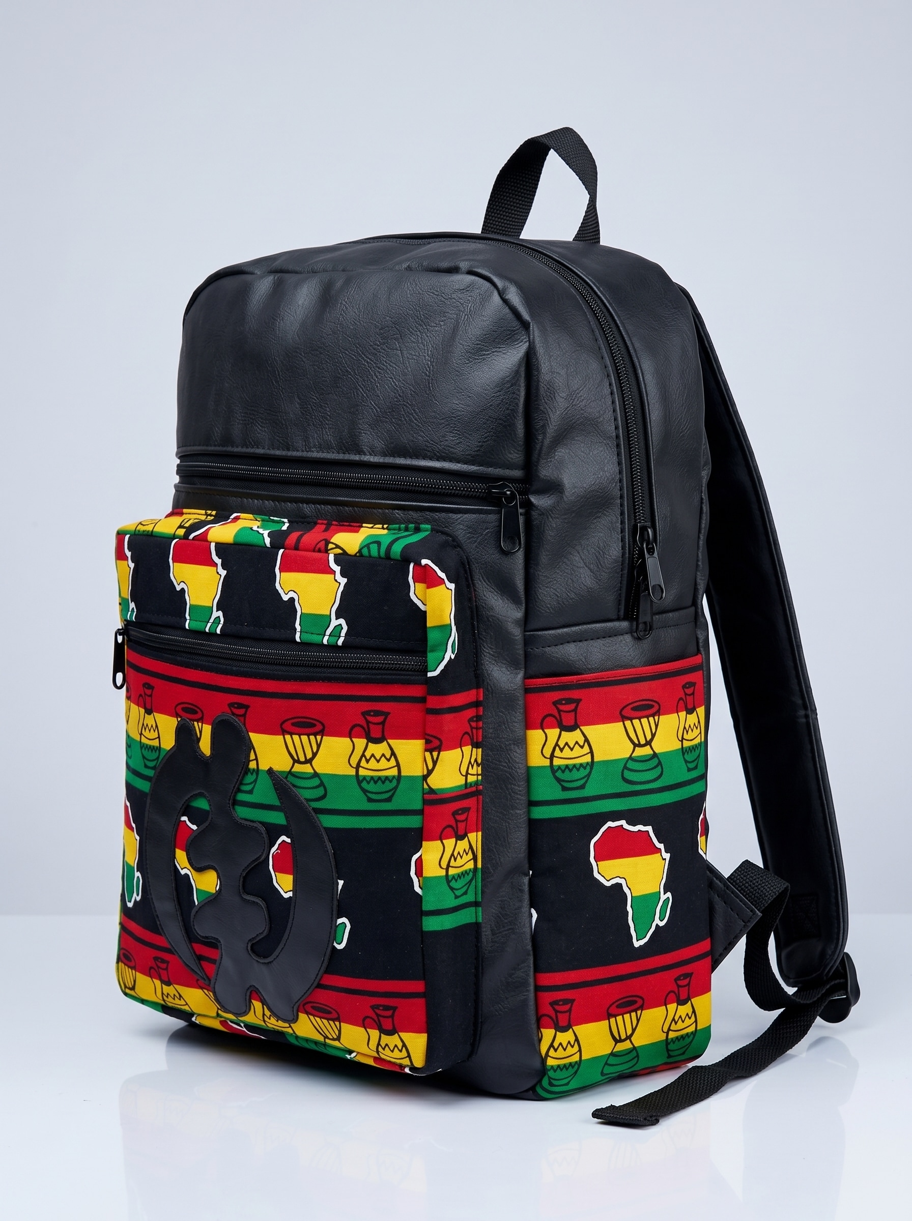 Leather Backpack –  African Print | Soronko