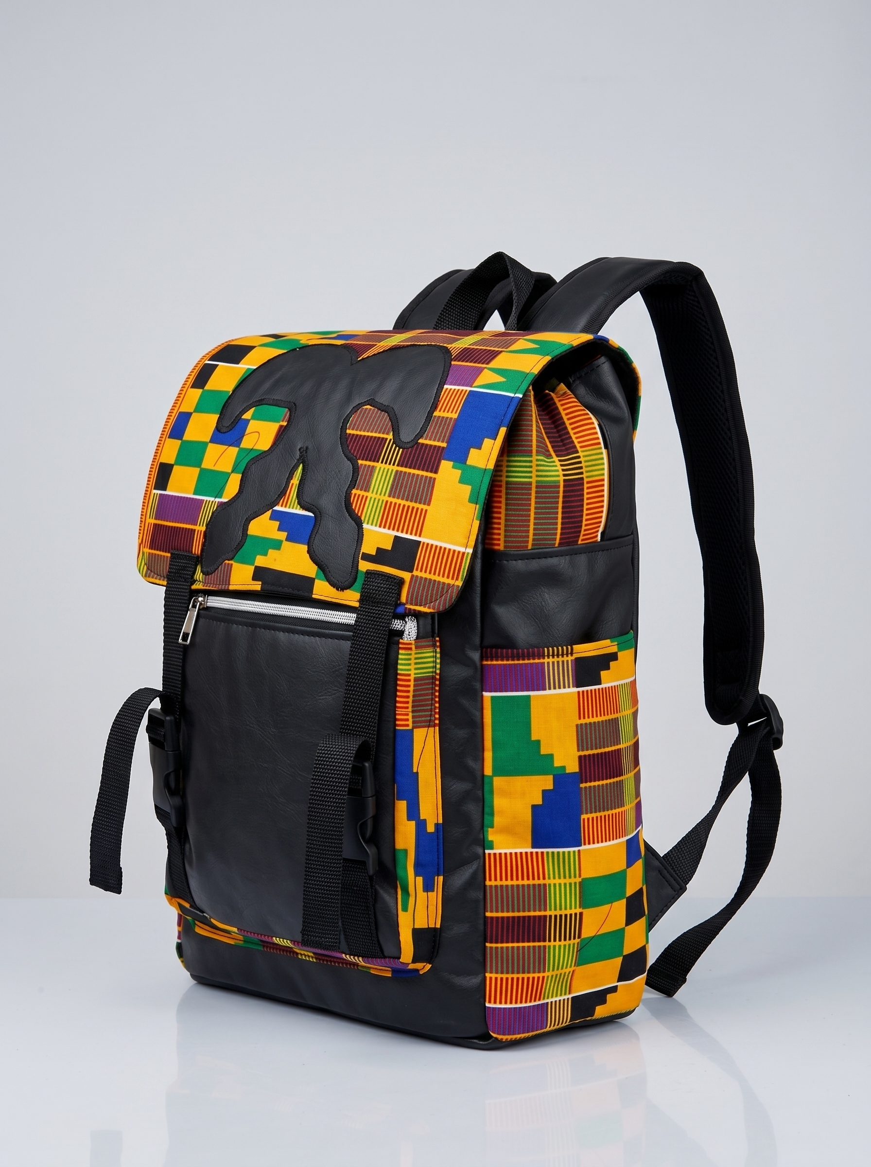Afrocentric Backpack – Ankara Flap Design | City Commuter