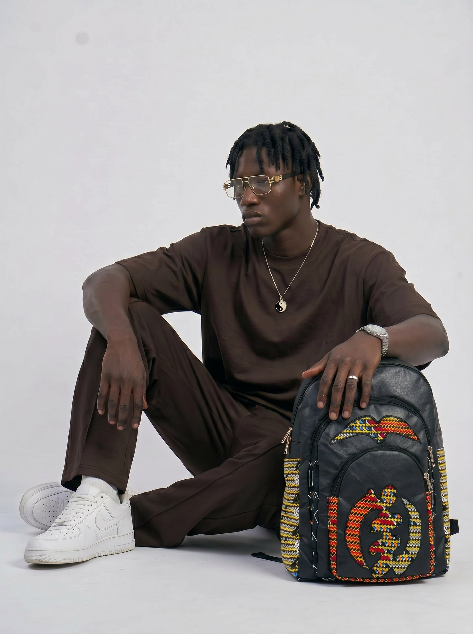Tribal Print Backpack – Ankara Design | Emaa Da alternate view