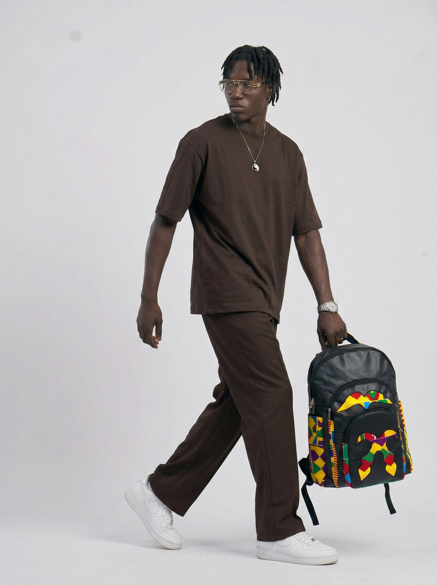 Tribal Print Backpack – Ankara Design | Oyokoman alternate view