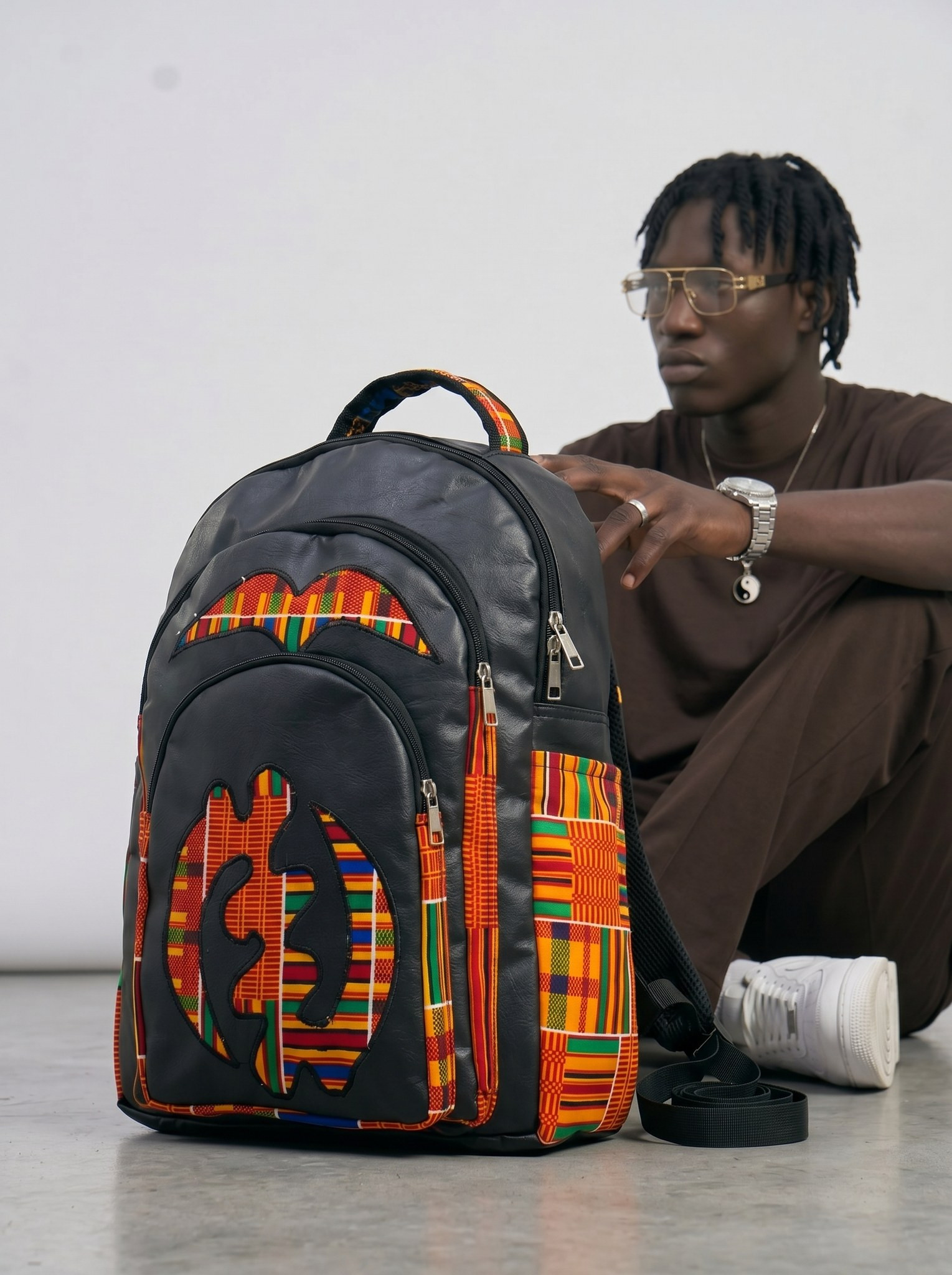 Tribal Print Backpack – Ankara Design | Adweneasa alternate view