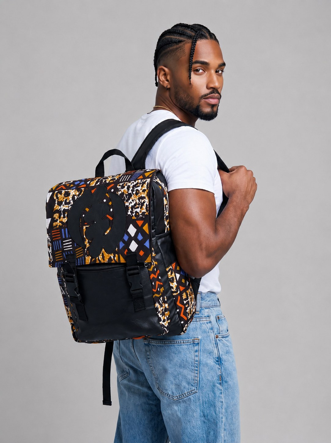 Afrocentric Backpack – Ankara Design | Stylish Edition alternate view