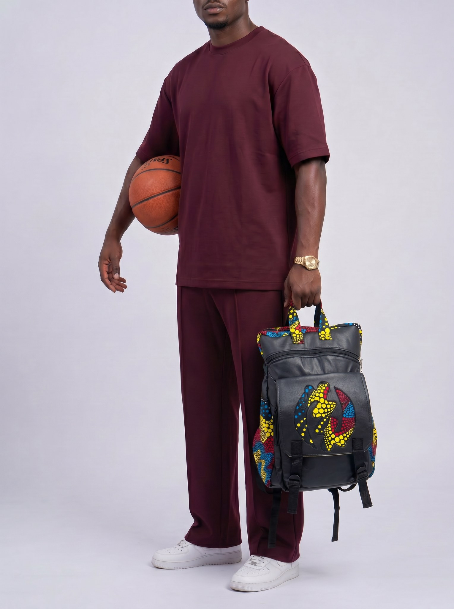 African Backpack – Applique Front Pocket | Funtunfunefu Denkyemfunefu alternate view