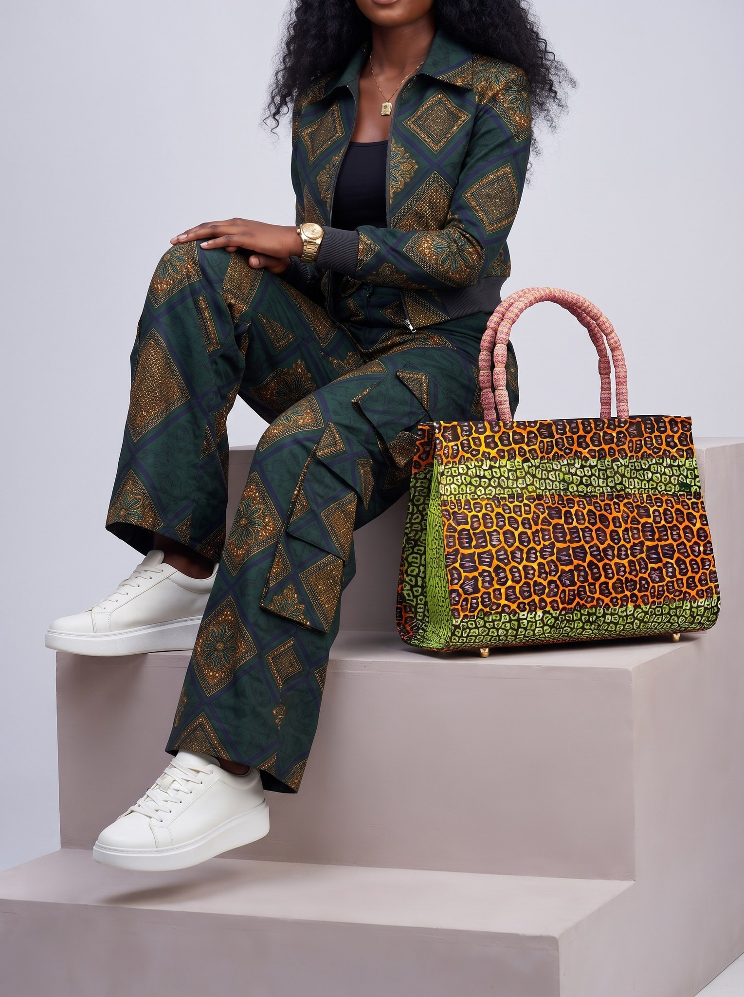 Ankara Tote Bag – Hand Made Bag | Yetunde alternate view