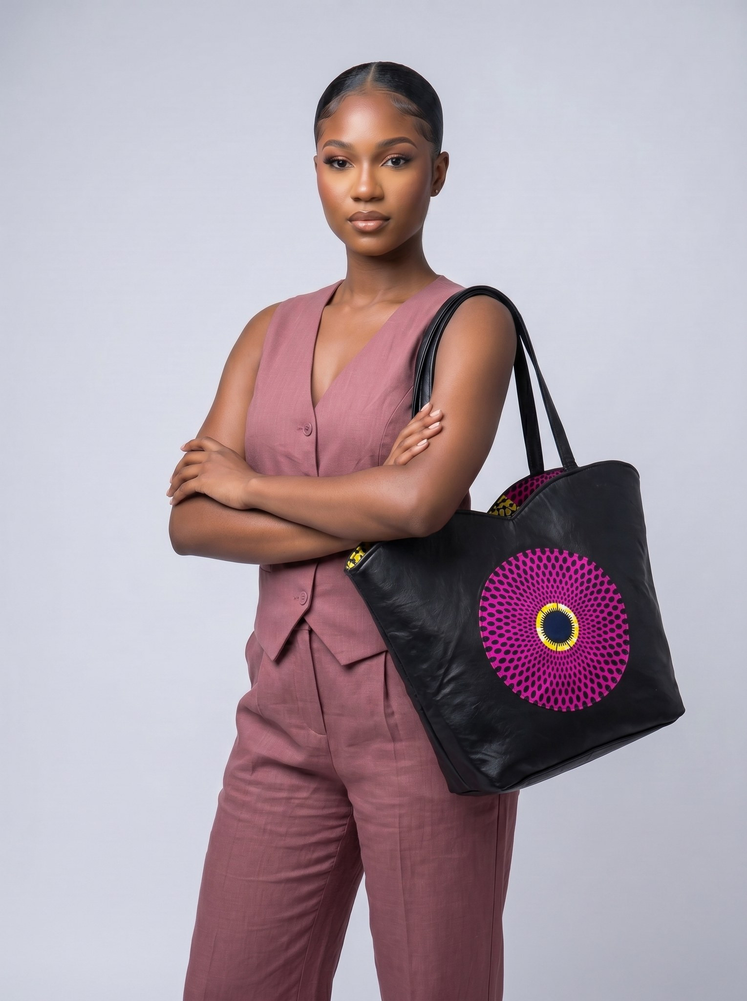 Shoulder Bag – African Print Leather Bag | Esi alternate view