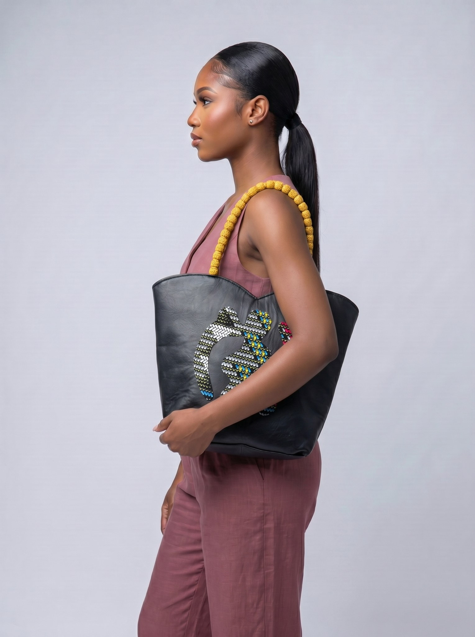 Shoulder Bag – African Print Leather Bag | Efua alternate view
