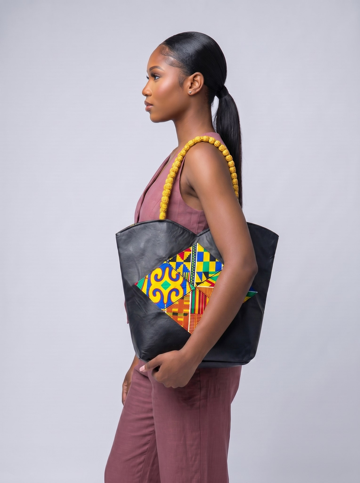 Shoulder Bag – African Print Leather Bag | Yaa alternate view