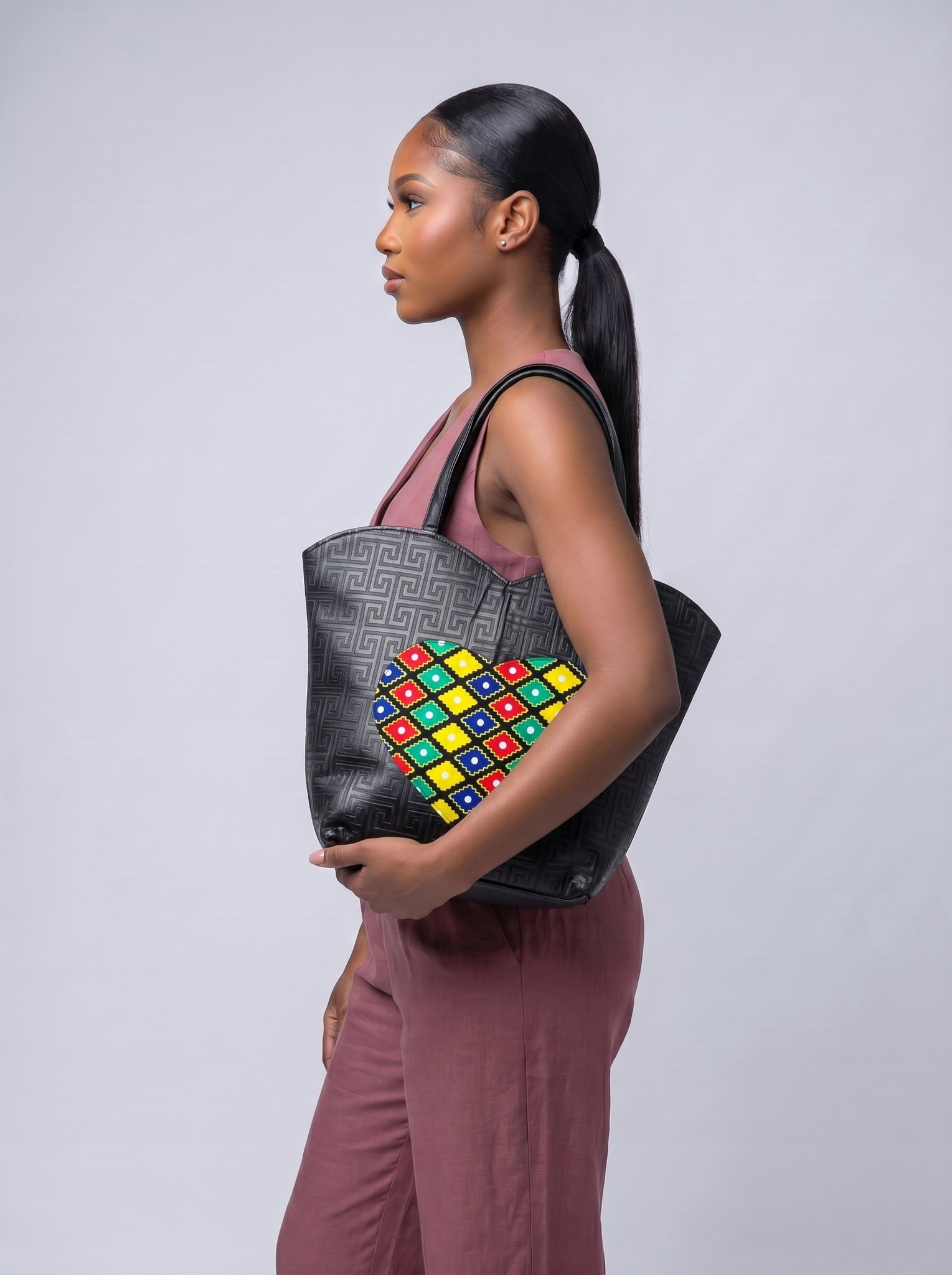 Shoulder Bag – African Print Leather Bag | Afia alternate view