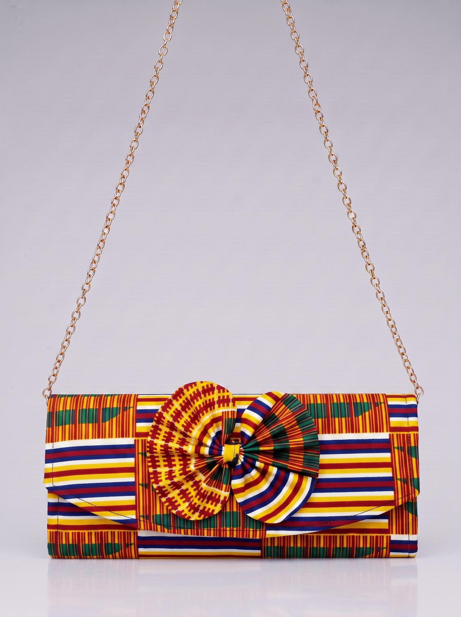 Chain Strap Shoulder Bag – African Print Clutch | Ashorkor alternate view