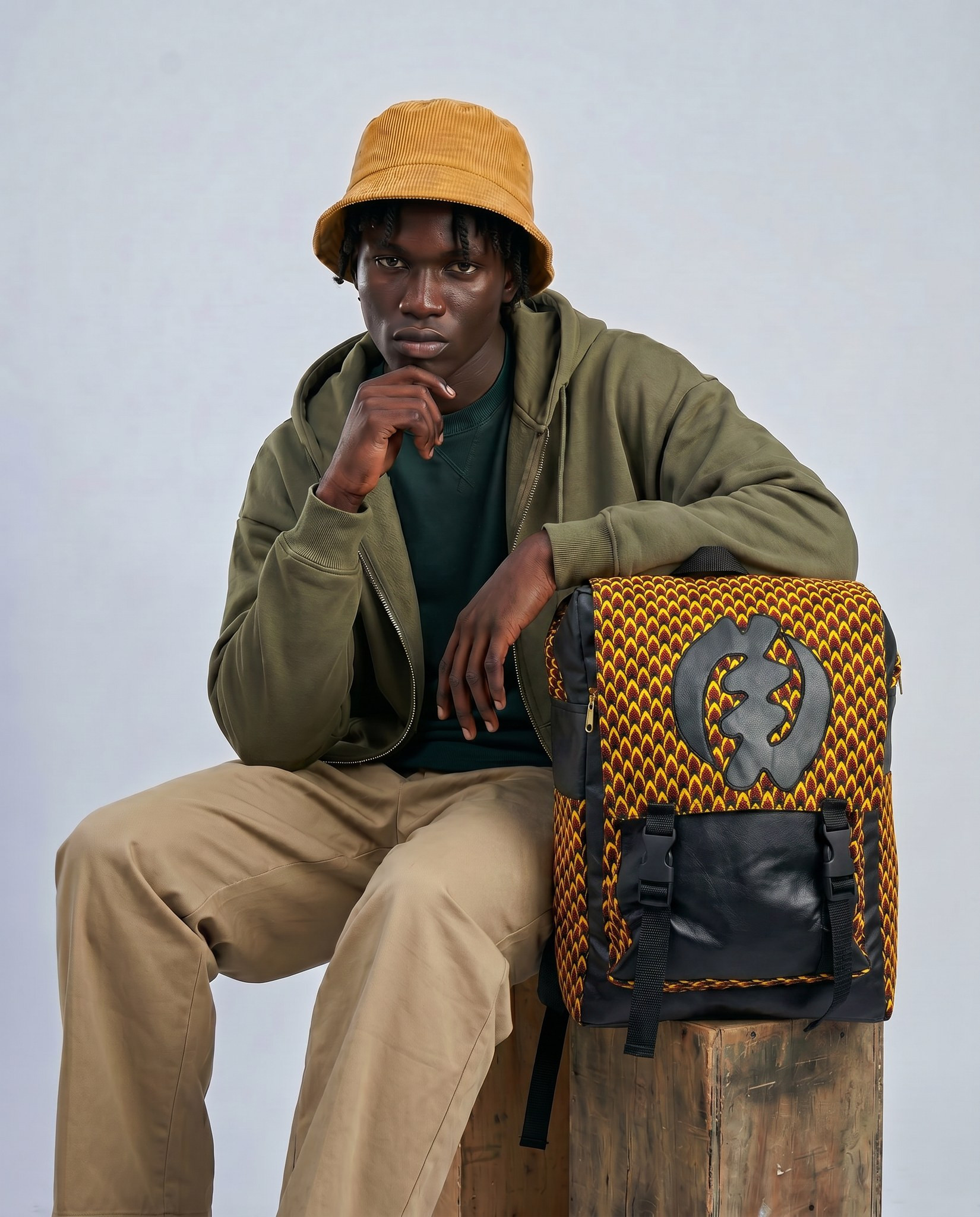 Afrocentric Backpack – Ankara Design |Chukwuemeka alternate view