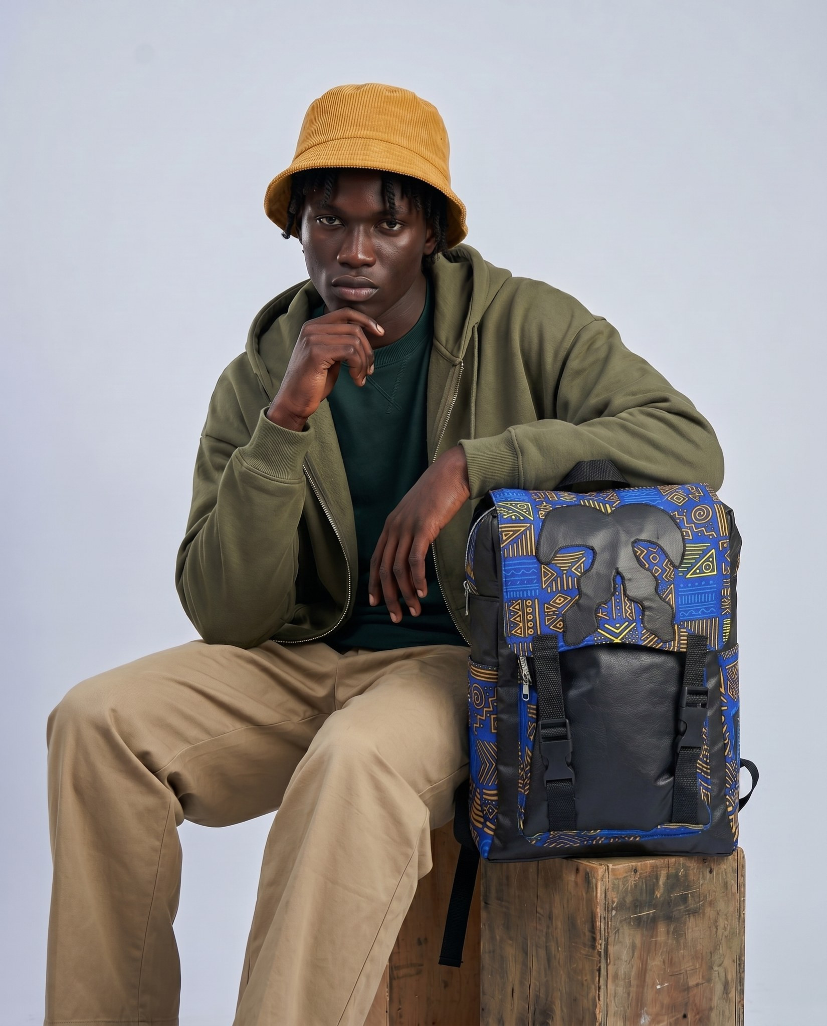Afrocentric Backpack – Ankara Flap Design | Urban Style