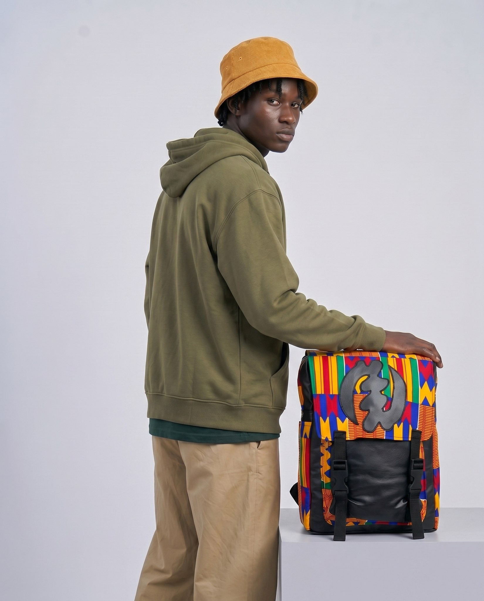 Afrocentric Backpack – Ankara Design | Gym Ready alternate view