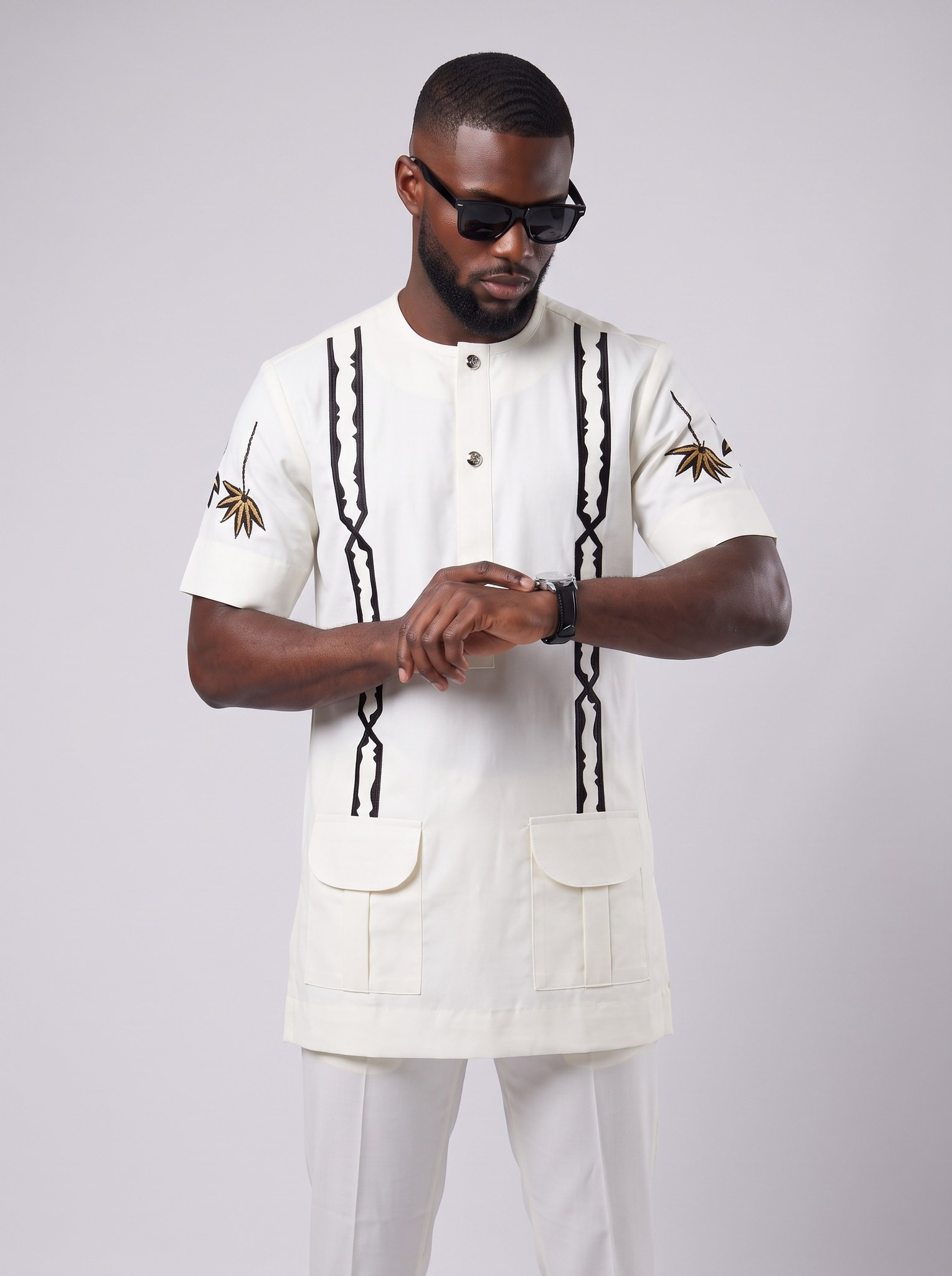 Safari Suit | Men's African Clothing | Bosu Ama Senator-2 alternate view