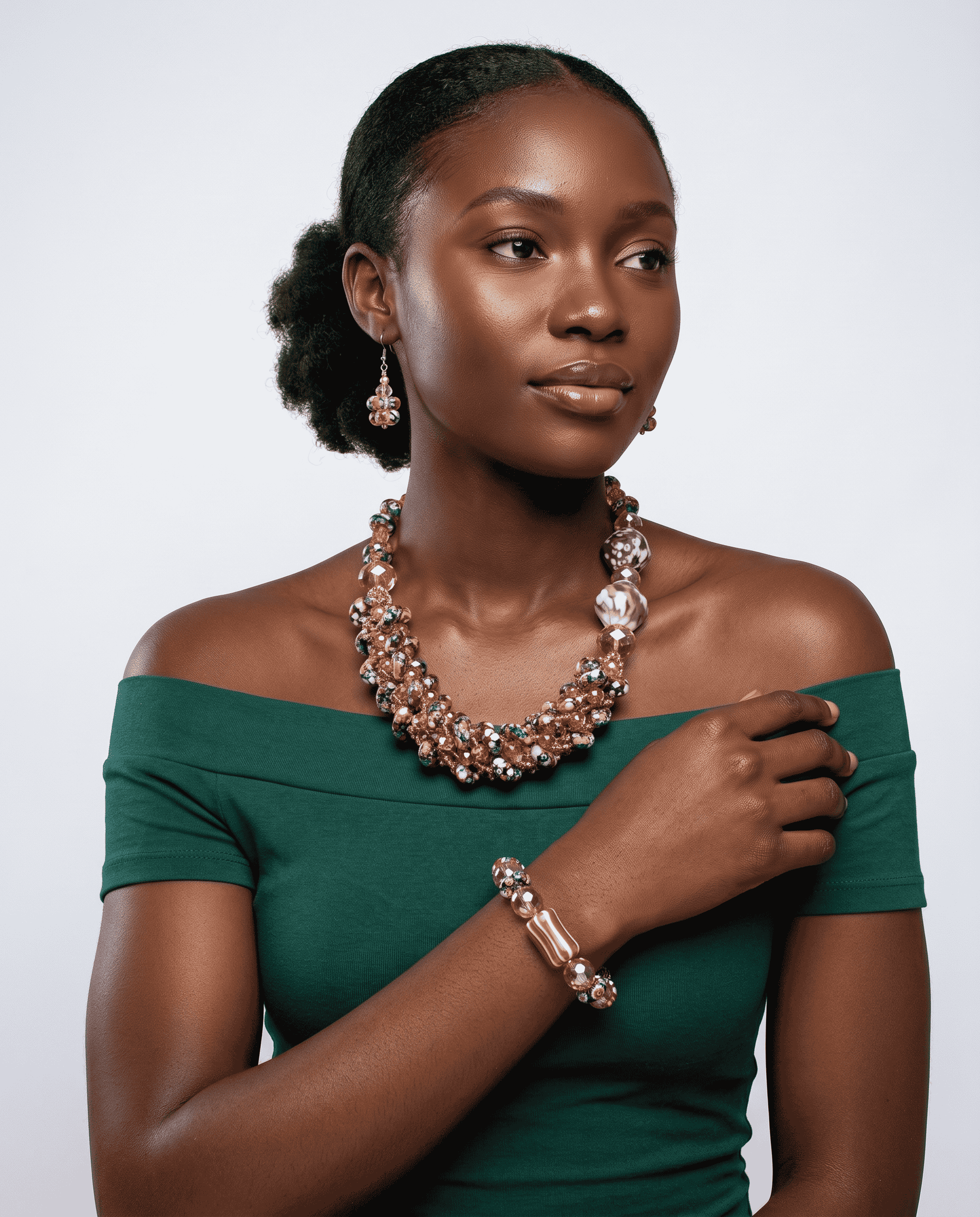 African Jewelry | Vintage Necklace Set | Nhyira alternate view