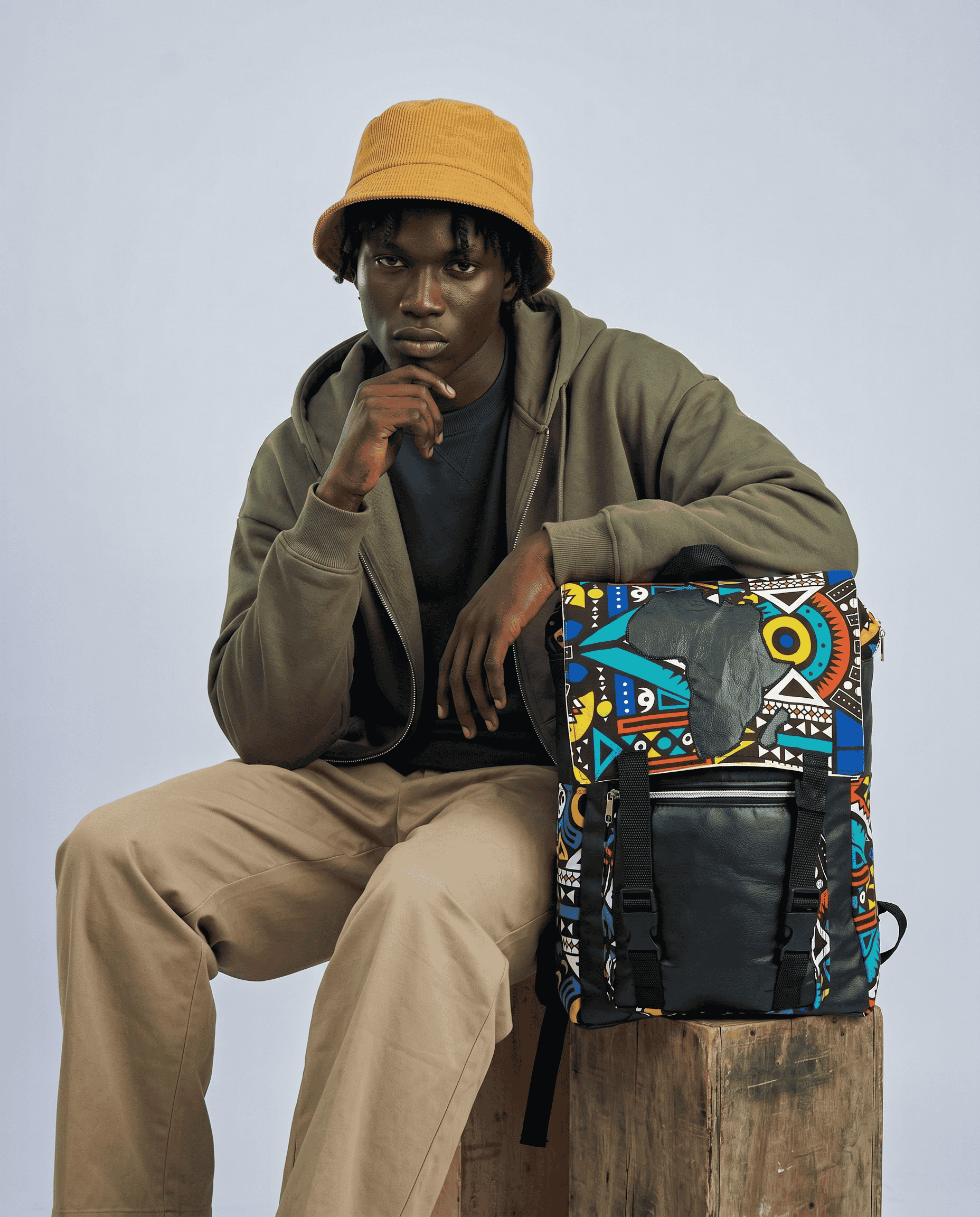 Afrocentric Backpack – Ankara Design | African Fabric Style alternate view