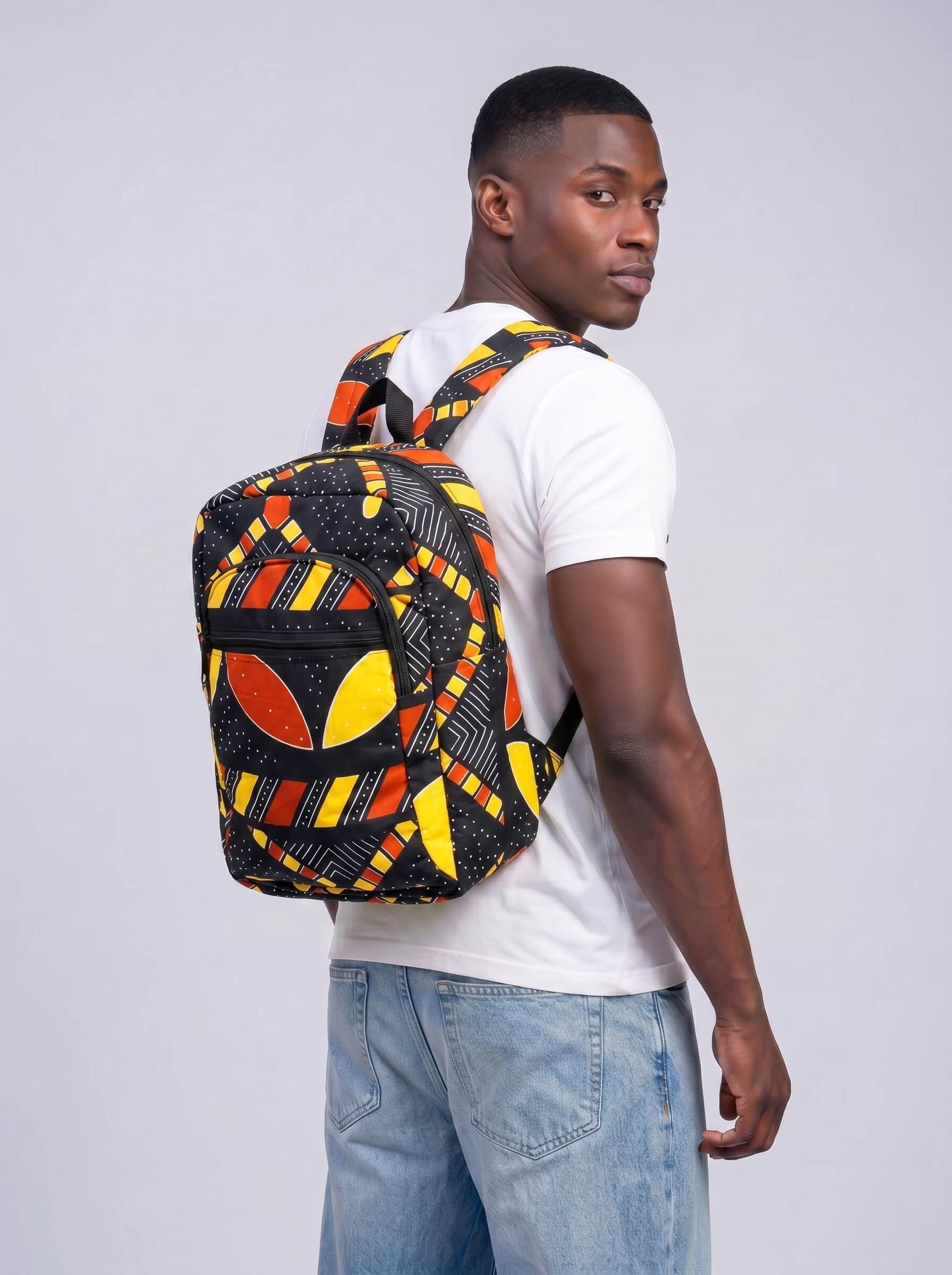 Leather Backpack – African Print | Nana alternate view