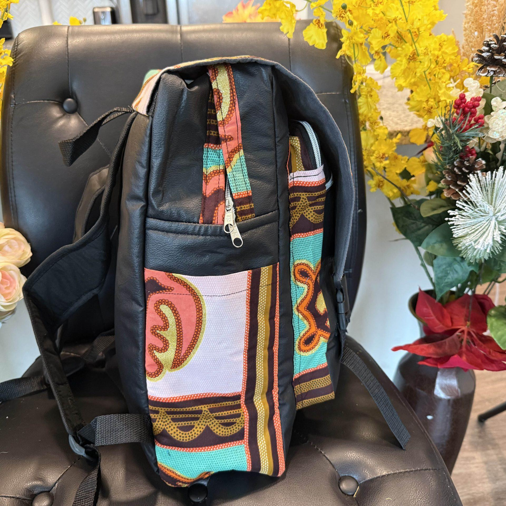 Afrocentric Backpack – Ankara Flap Design | Campus Life